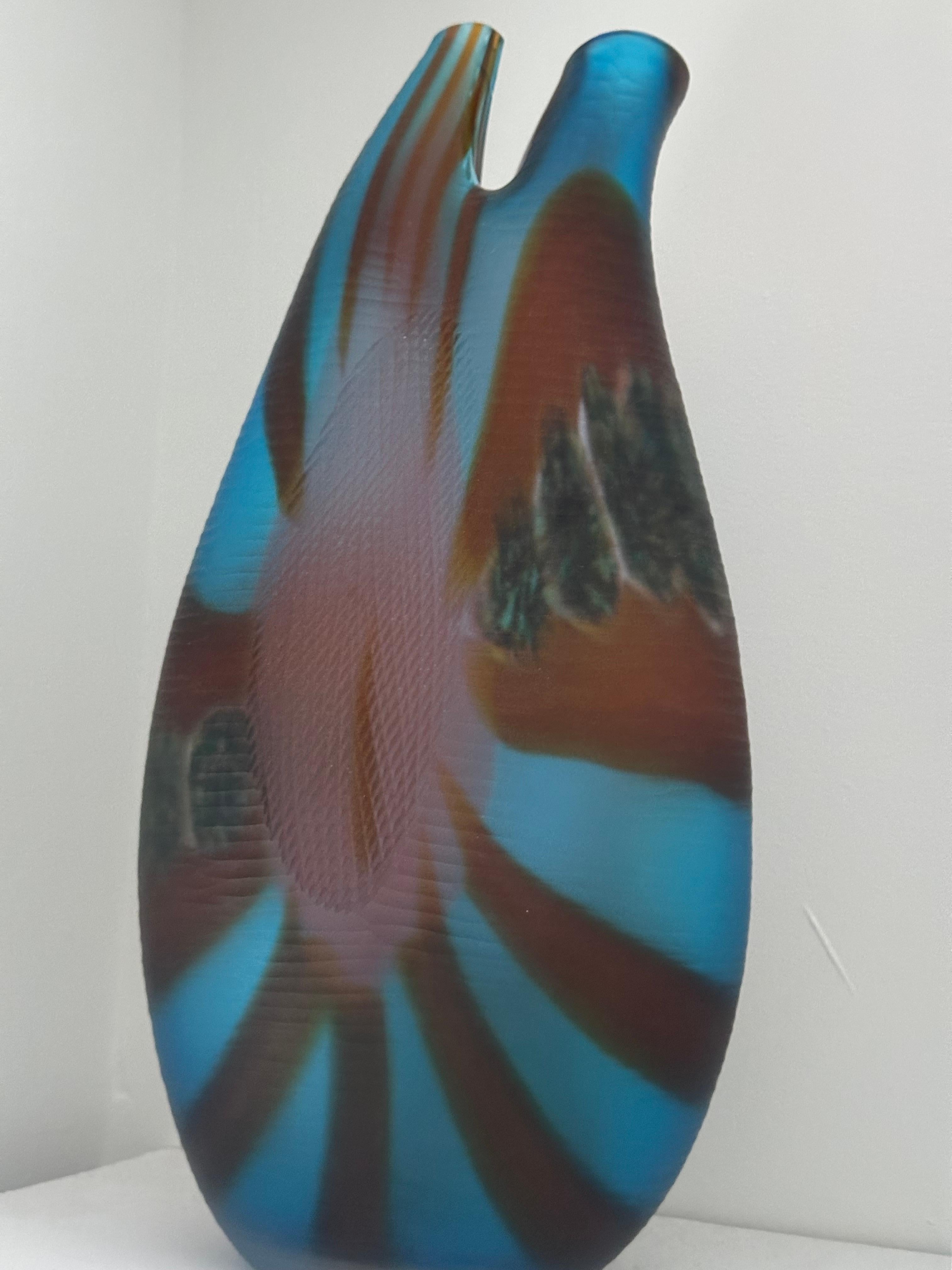 Junonia, vase en verre de Murano soufflé à la main, multicolore en vente 2