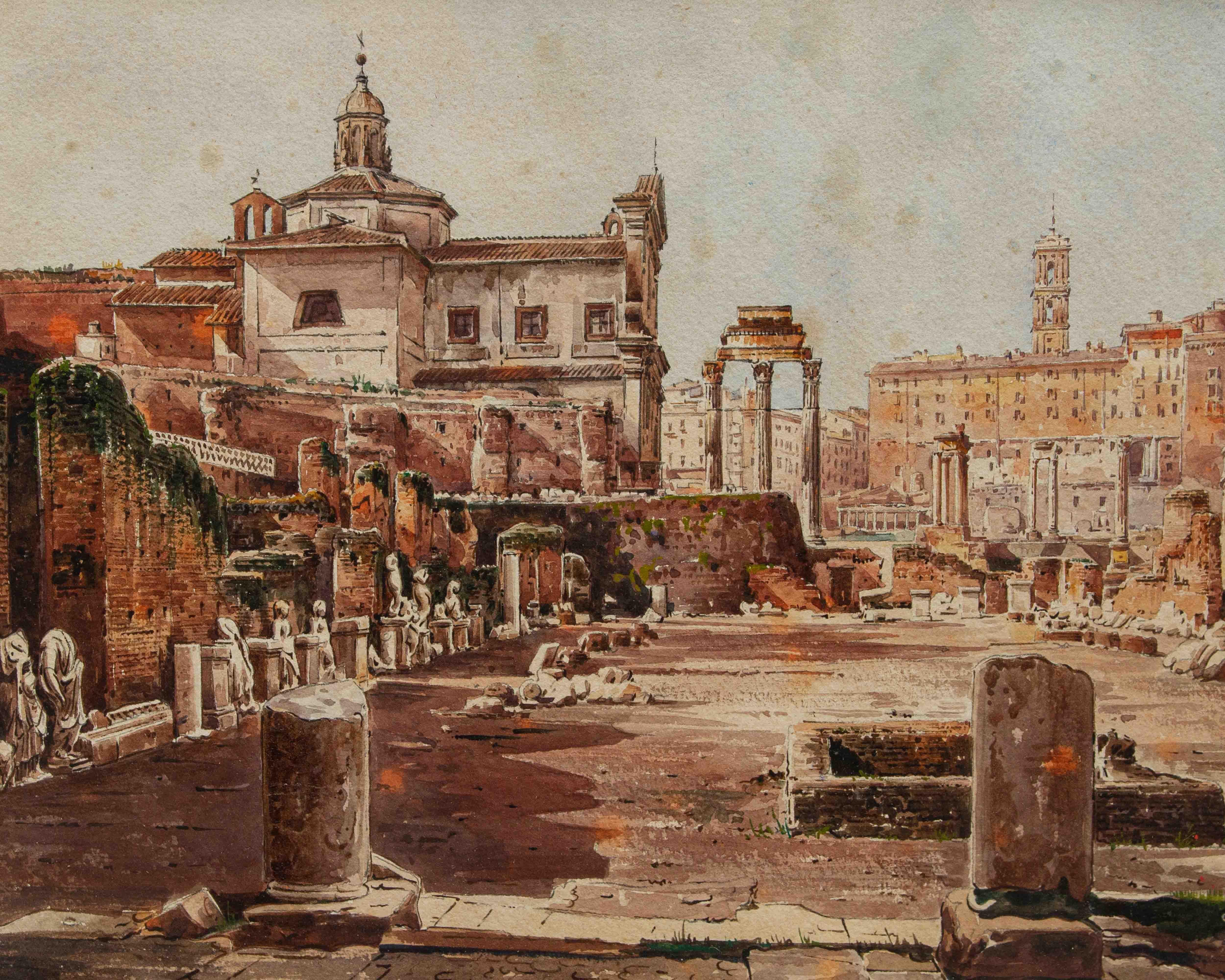 Di Stefano Donadoni (Somasca, BG, 1844 - Roma, 1911), Vista del Campidoglio - Art de Stefano DONADONI