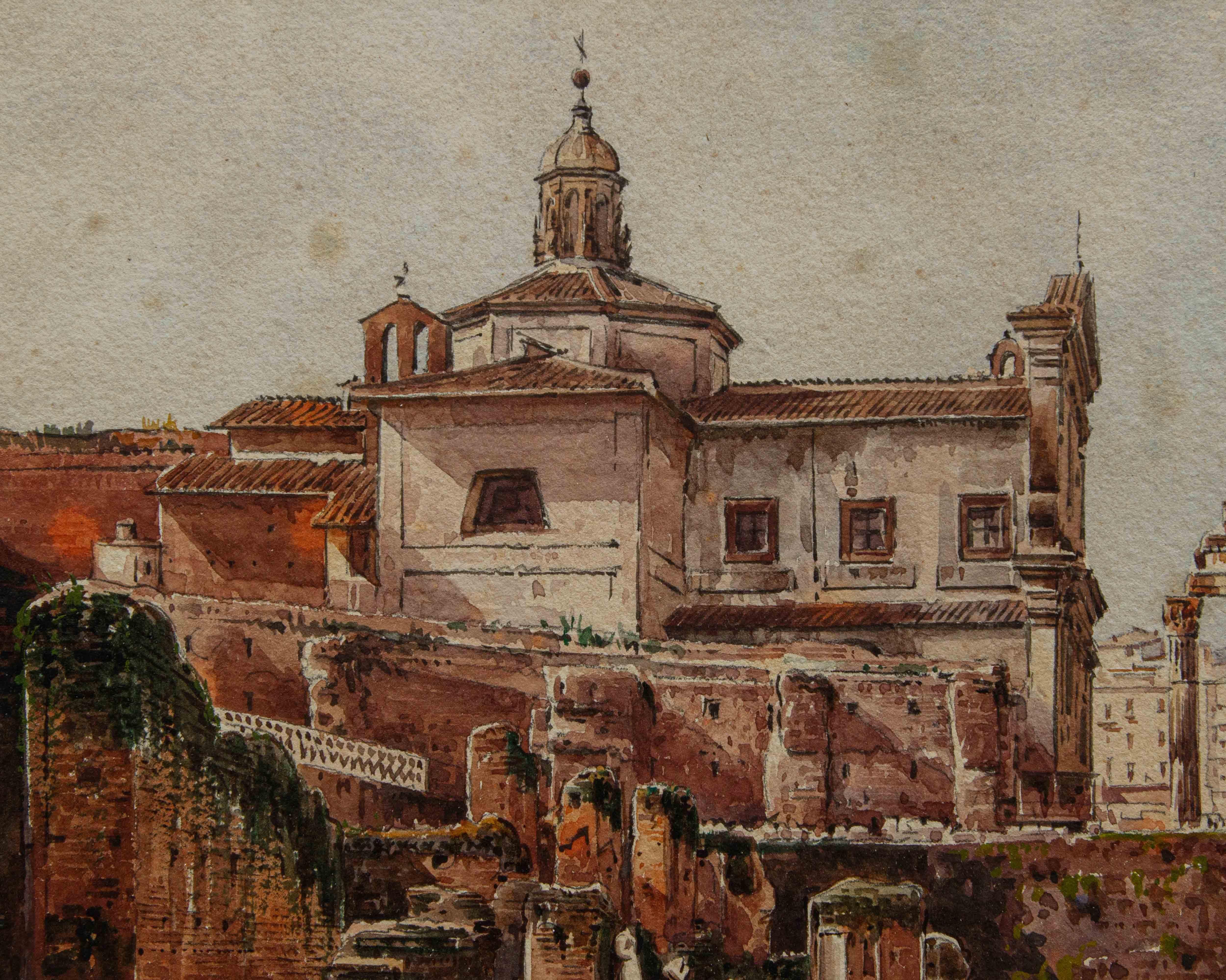 Di Stefano Donadoni (Somasca, BG, 1844 - Roma, 1911), Vista del Campidoglio en venta 3