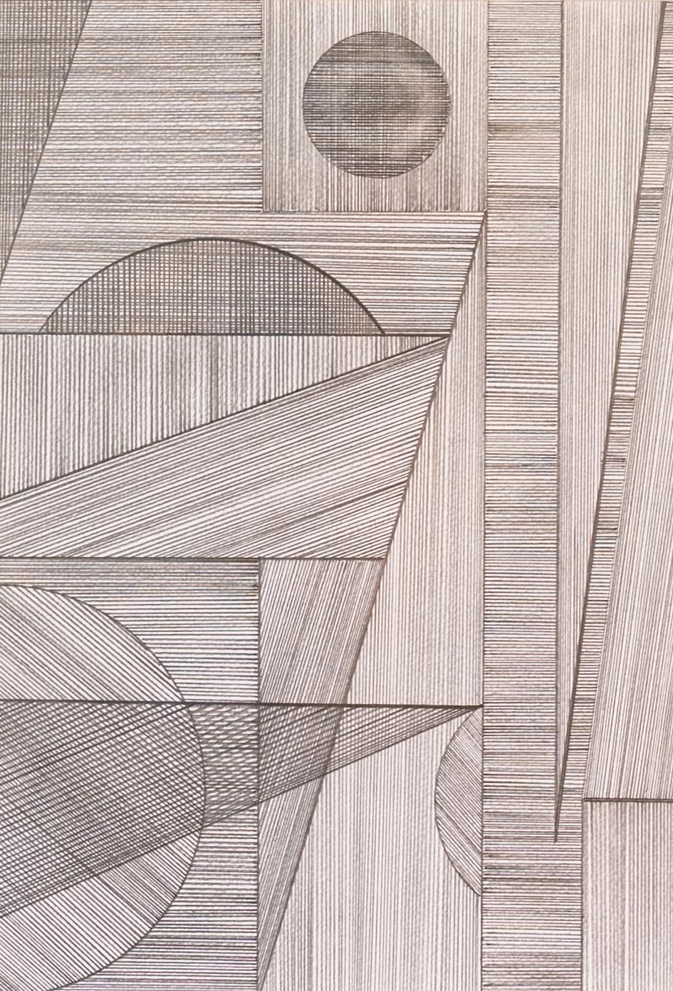 Number 31 - Pencil drawing of geometric forms and lines - Abstract Geometric Art by Frederik Geertman