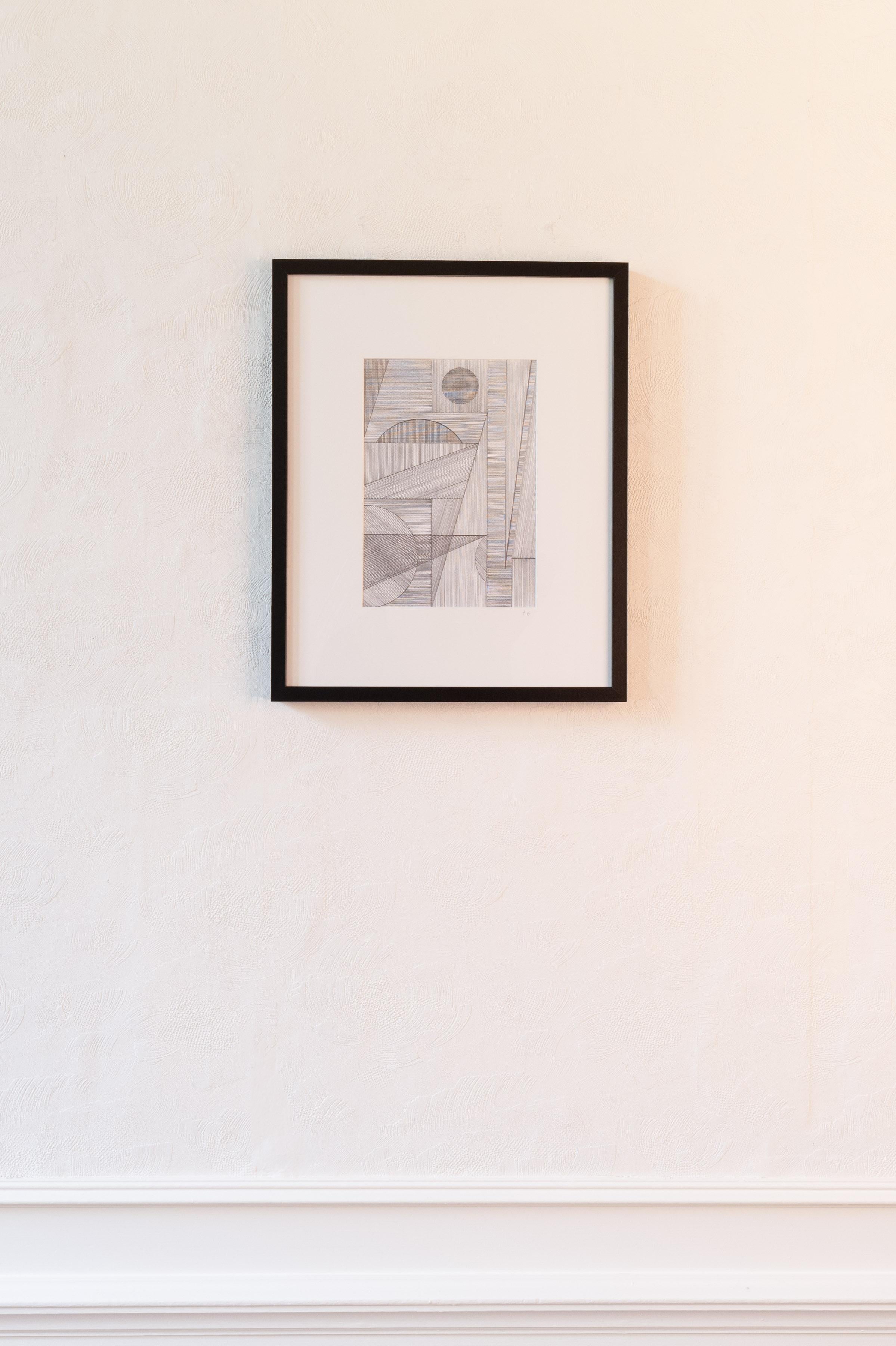 Number 31 - Pencil drawing of geometric forms and lines - Art by Frederik Geertman