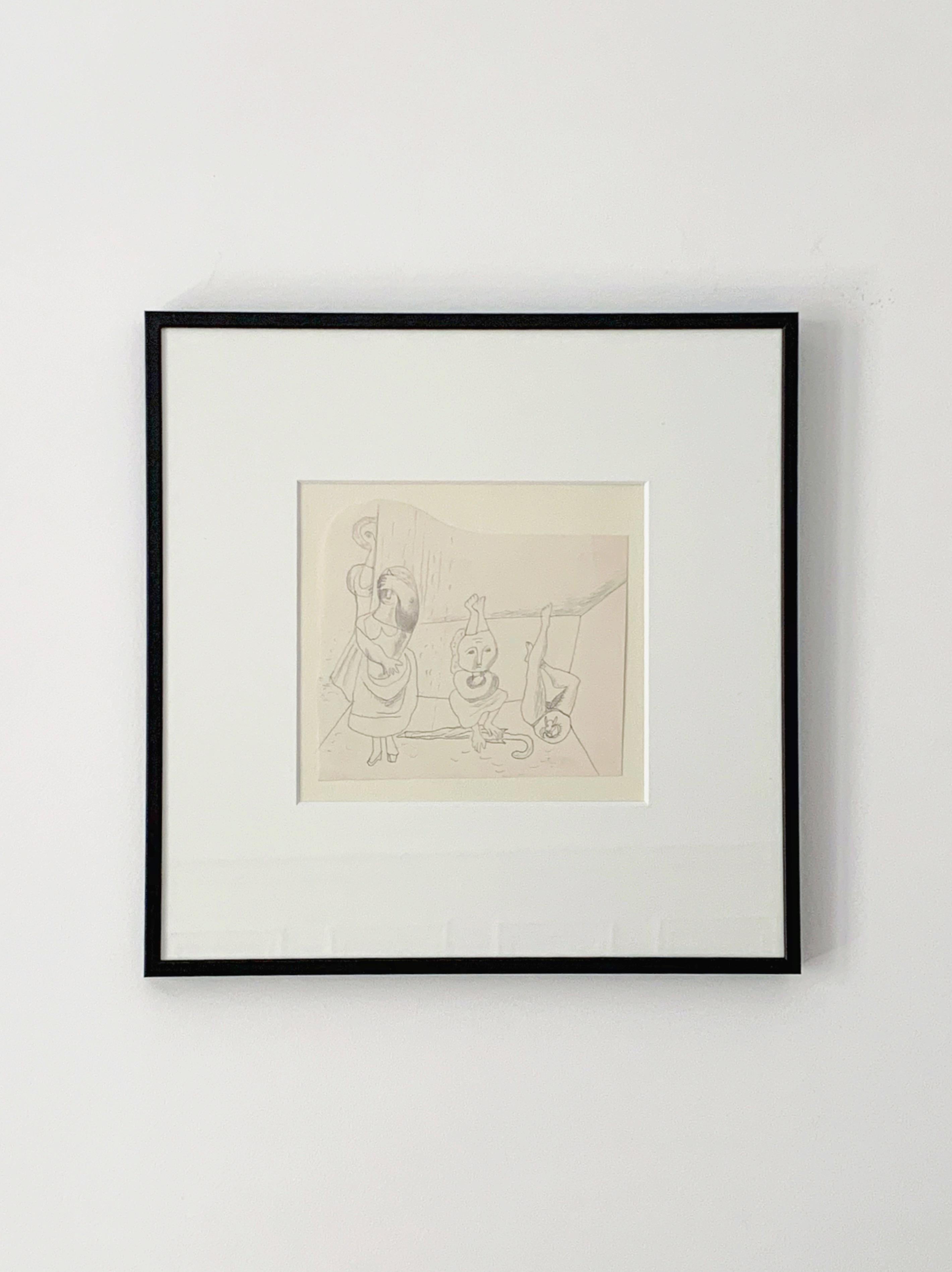 Figurative Art de Mathieu Rosianu - Composición surrealista, hacia 1935, lápiz sobre papel
