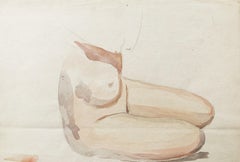 Raphaël Delorme (1885-1962), Étude d'un nu féminin, aquarelle et crayon 