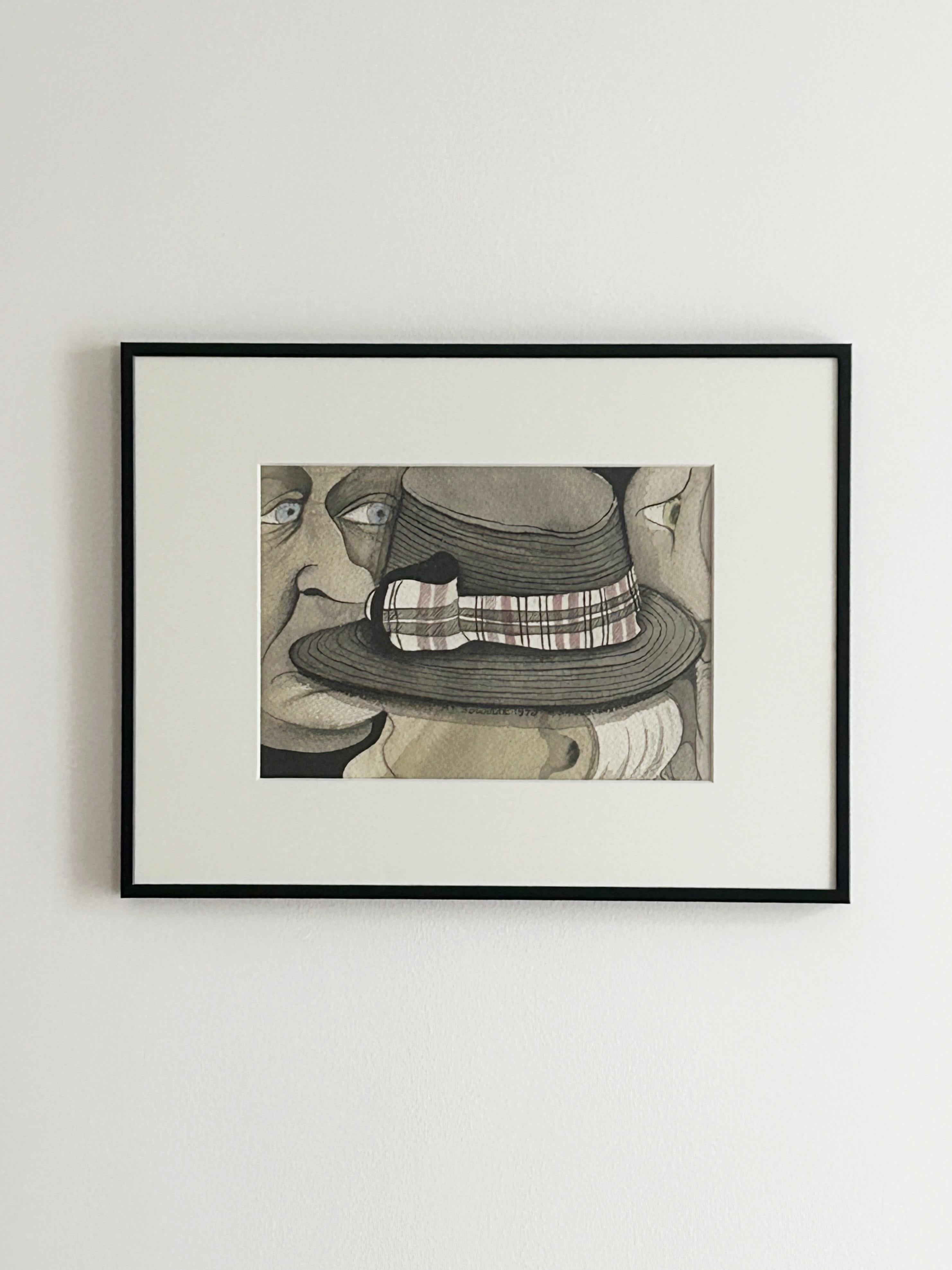Marie-Thérèse BOURRAT (geb. 1938), The Hat, 1970, Aquarell