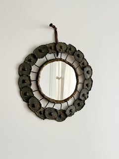 Vintage brutalisme sun mirror - French popular art, circa 1950