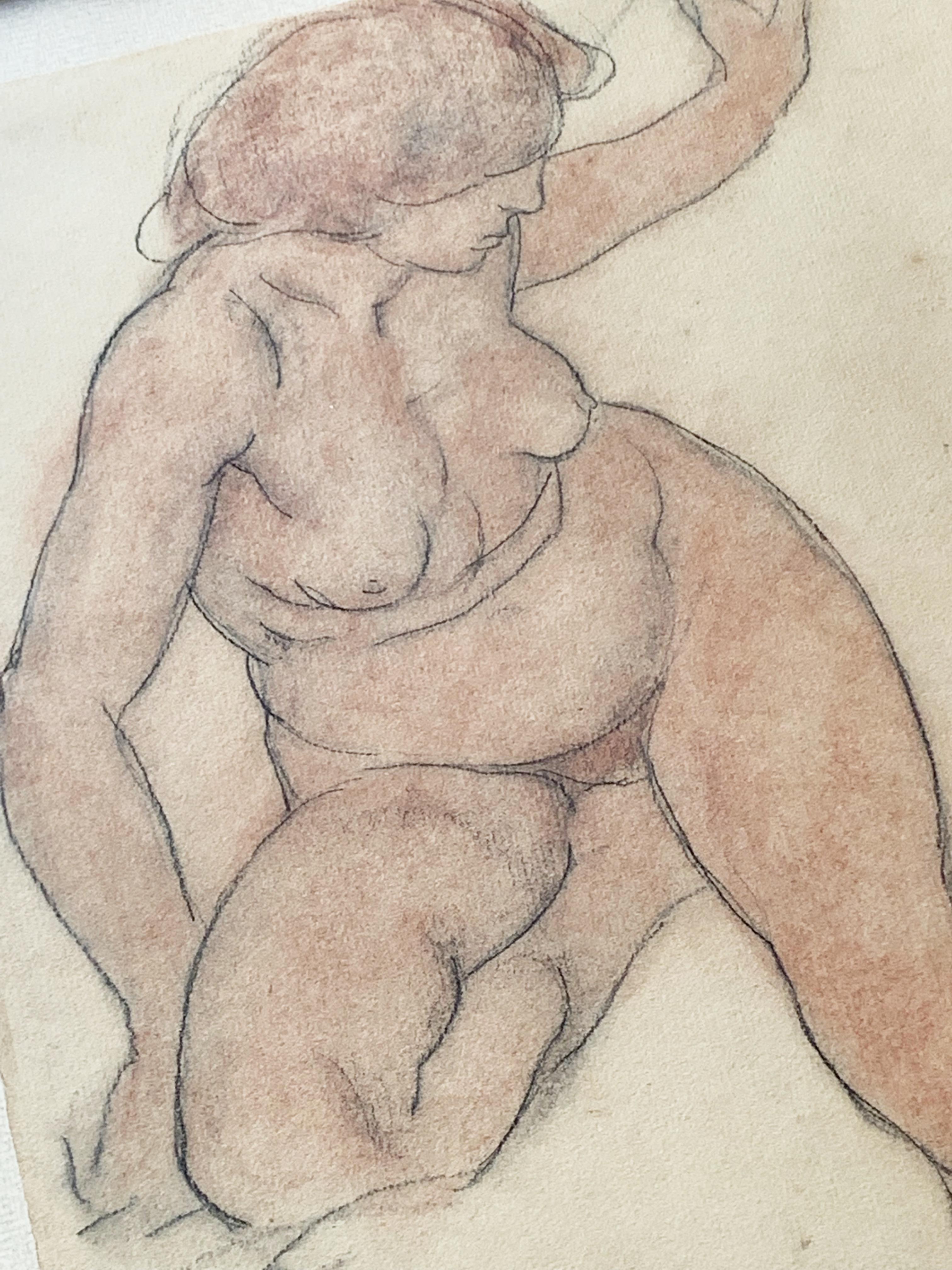 Léon-Ernest Drivier (1878-1951)
Female nude
Black stone and red chalk on paper
Signed lower left
31 x 23.5 cm
Provenance: former collection of Marie de Rohan Chabot, Princess Murat, then by descent
Minor stains

Born in Grenoble, Léon-Ernest Drivier