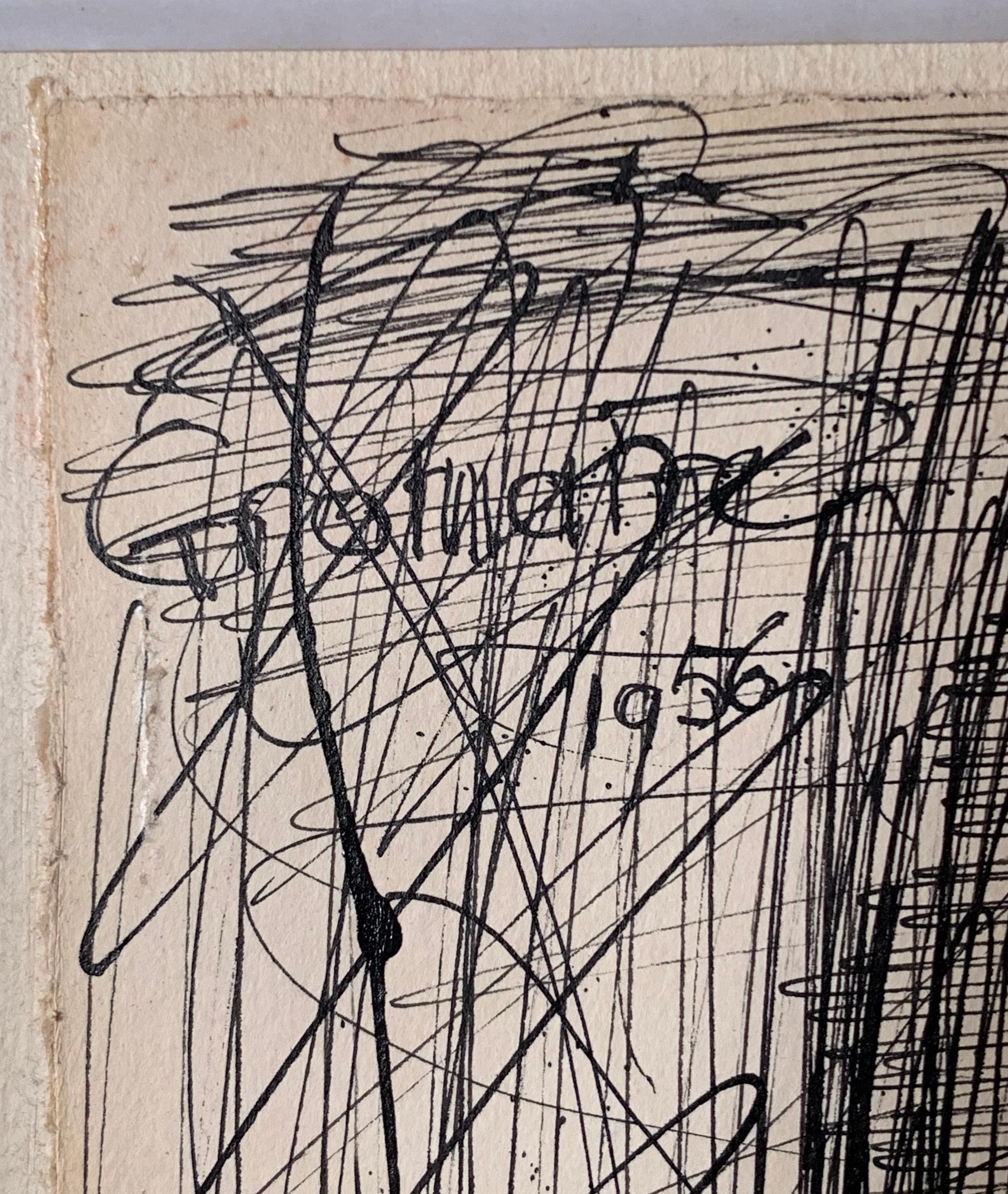 Female nude, 1956, ink on paper For Sale 1
