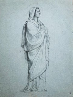 Study of a saint, circa 1875-79, Preparatory drawing