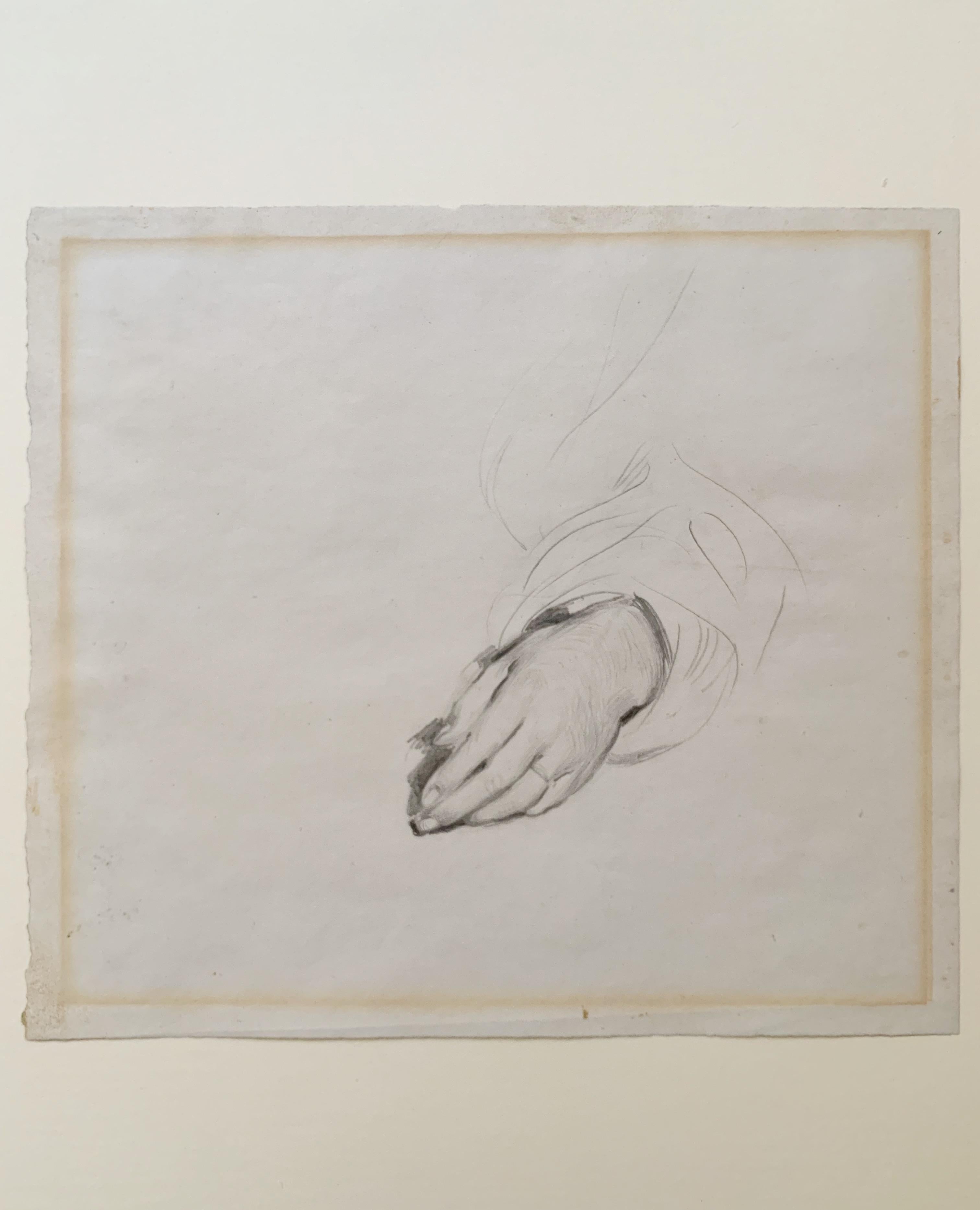 Study of a hand; preparatory work for the painting Jewish Bride in Morocco, 1867 For Sale 1