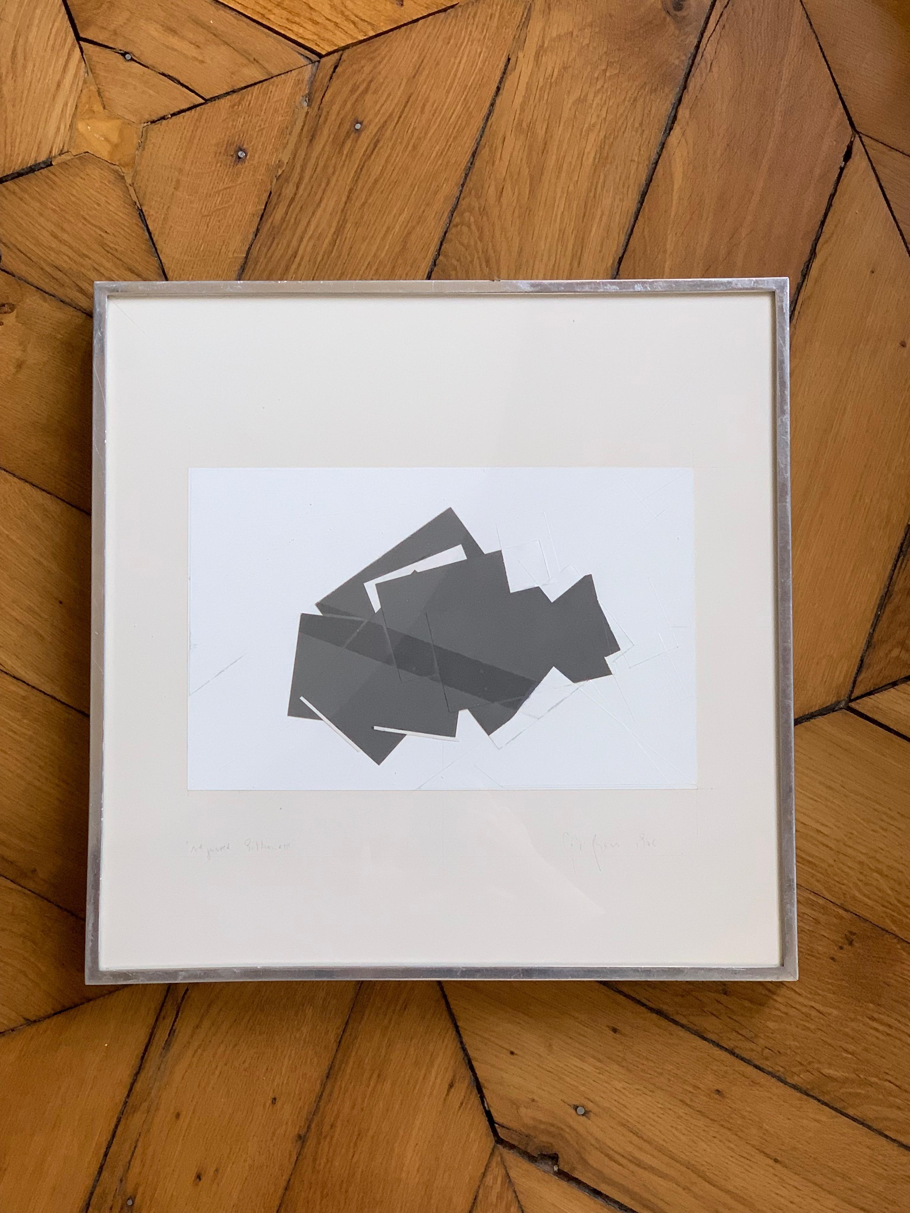 Silhouette aggiustata, 1975, collage, tecnica mista su carta