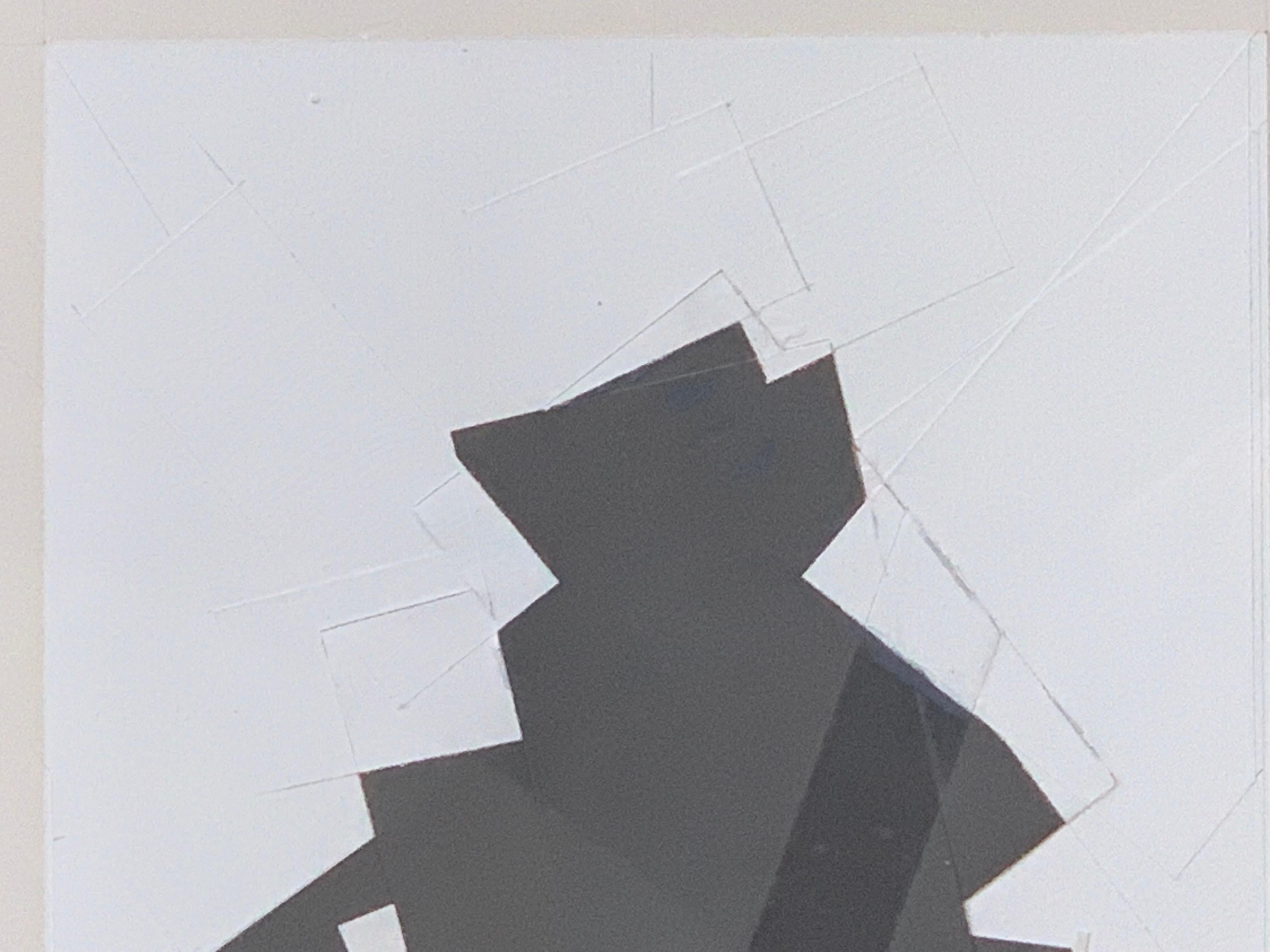 silhouette réglée, 1975, collage, techniques mixtes sur papier en vente 1
