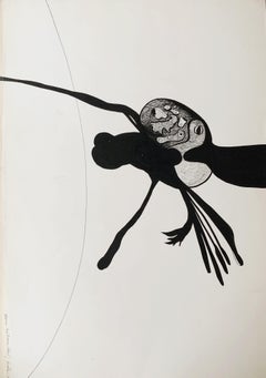 composition zoomorphe, 1979, encre indienne sur papier