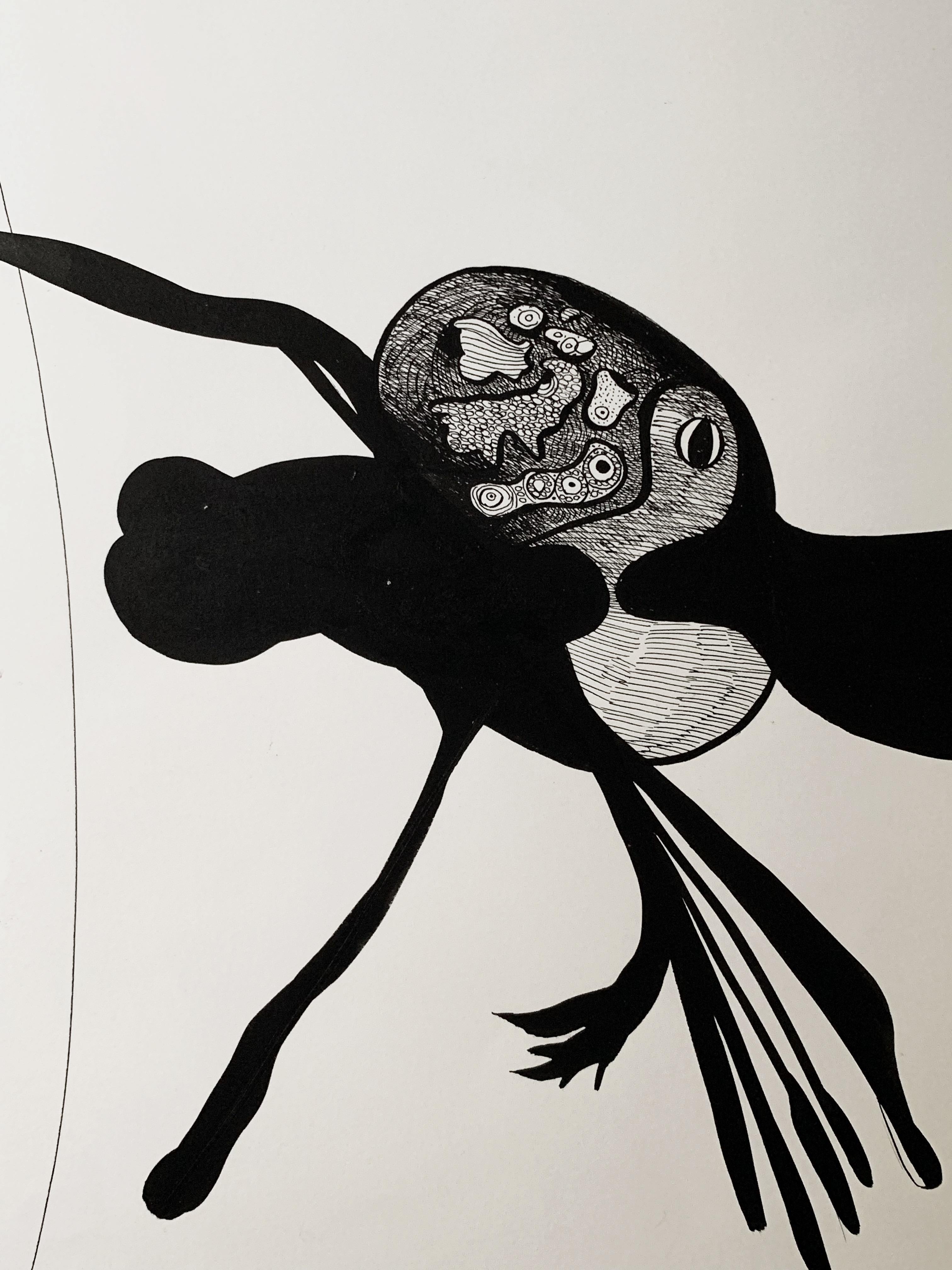 Alena NADVORNIKOVA (née en 1942)
Zoomorphic composition, 1979
India ink on paper
Signed and dated 