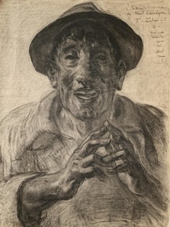 Autoportrait, vers 1940, Crayon graphite et fusain sur papier