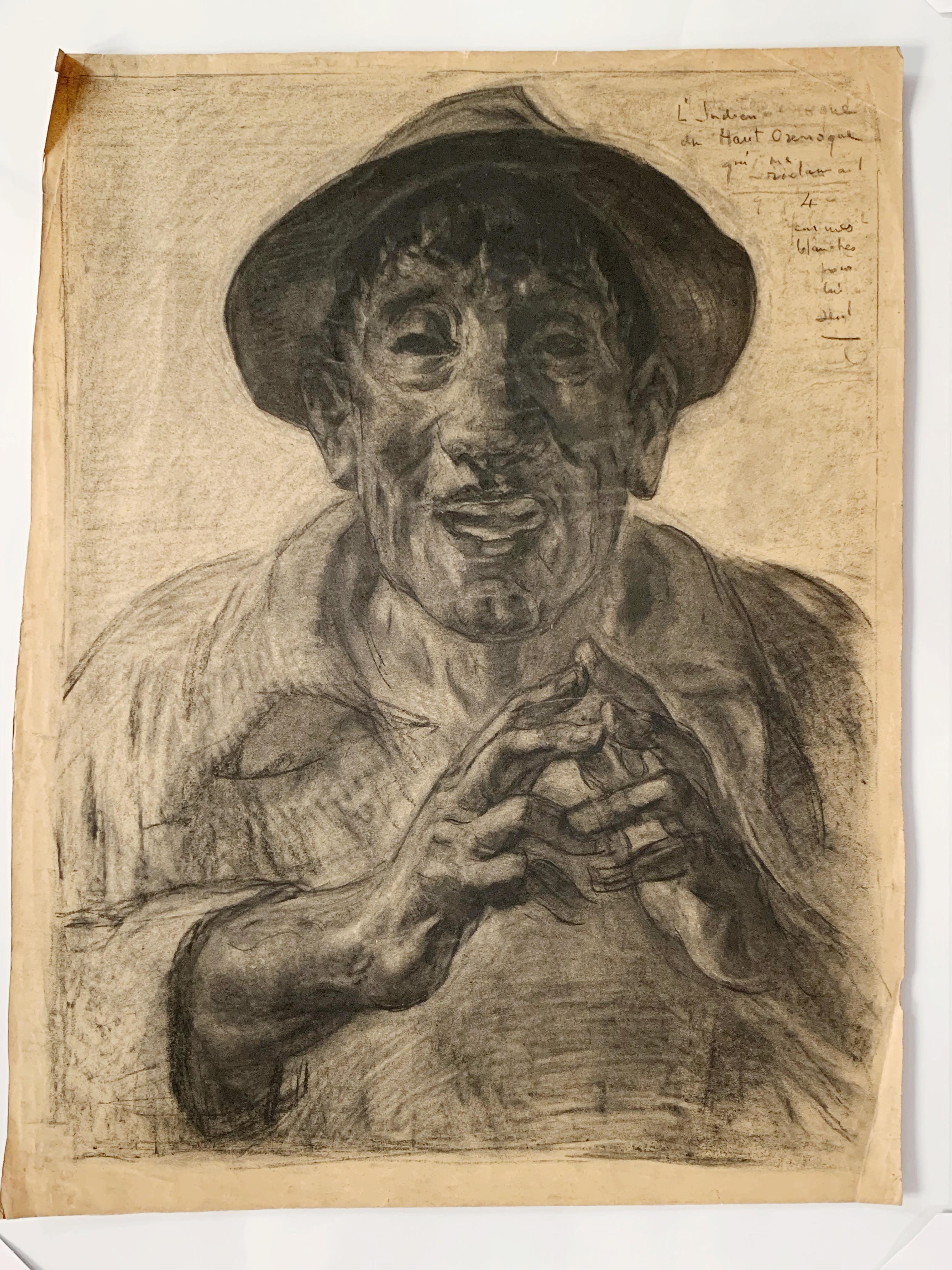 Autoportrait, circa 1940, Graphite pencil and charcoal on paper For Sale 1
