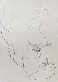 Man with coin, ca. 1930, pencil on paper