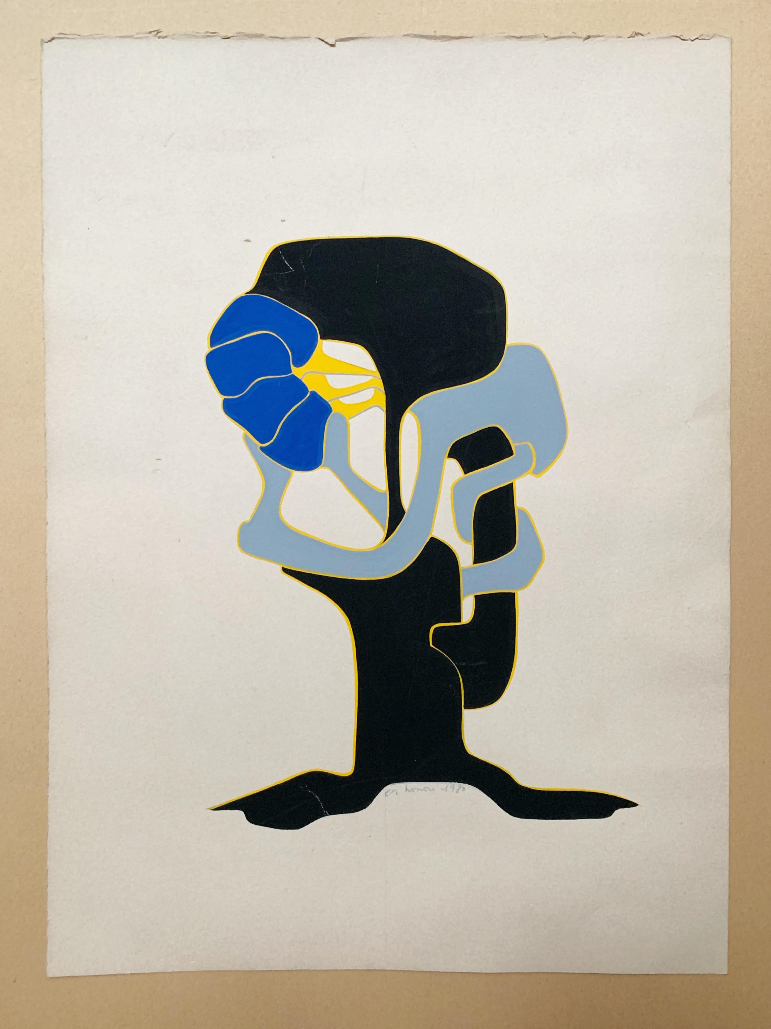 Untitled, 1980, gouache on paper - Art by Andrée Honoré
