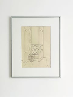 Maurice Miot dijo "Melito", Ventana abierta, 1950, lápiz sobre papel