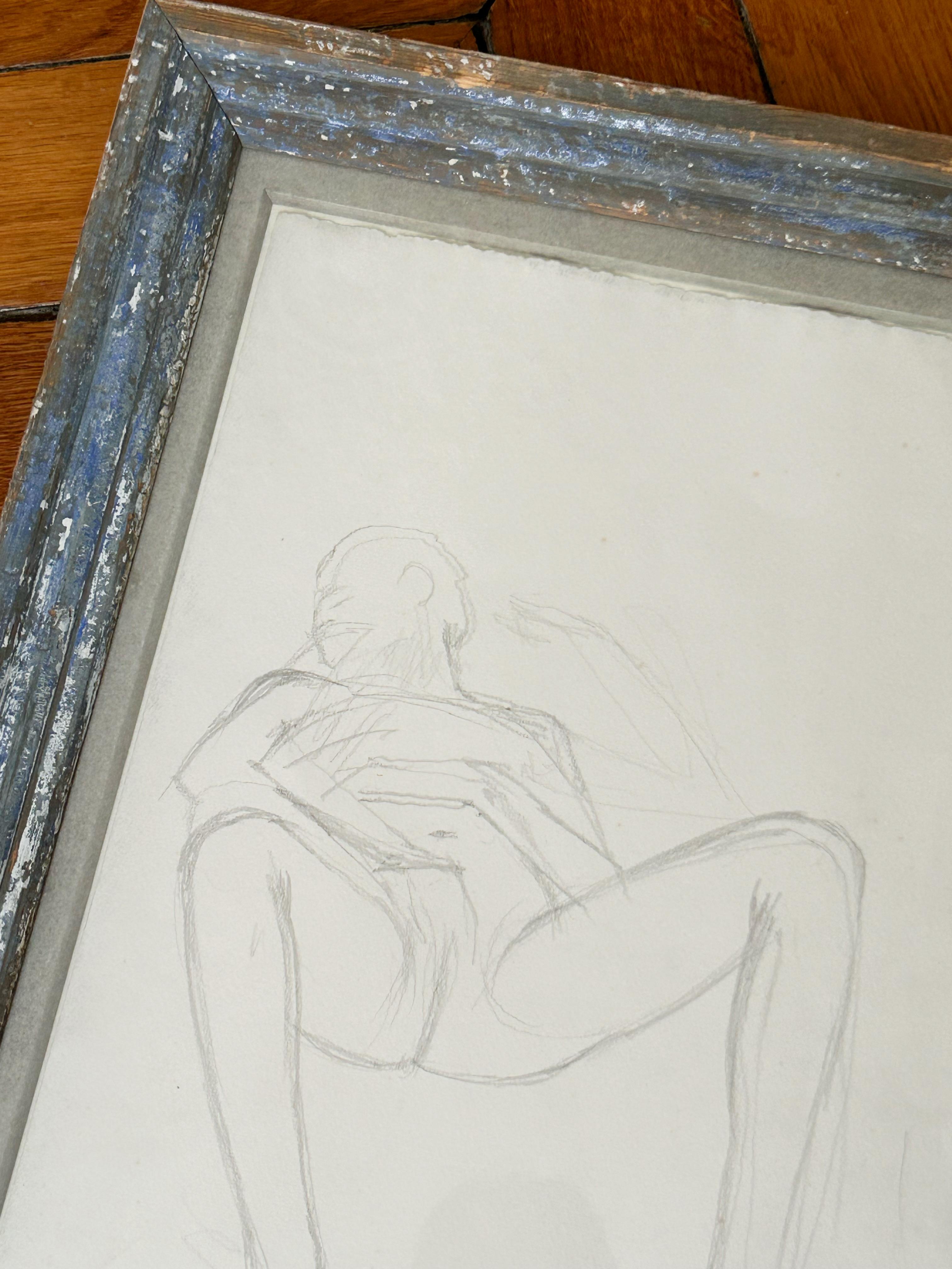 Bernard Boutet de Monvel, Study of erotic scene, c. 1940, pencil on paper For Sale 1