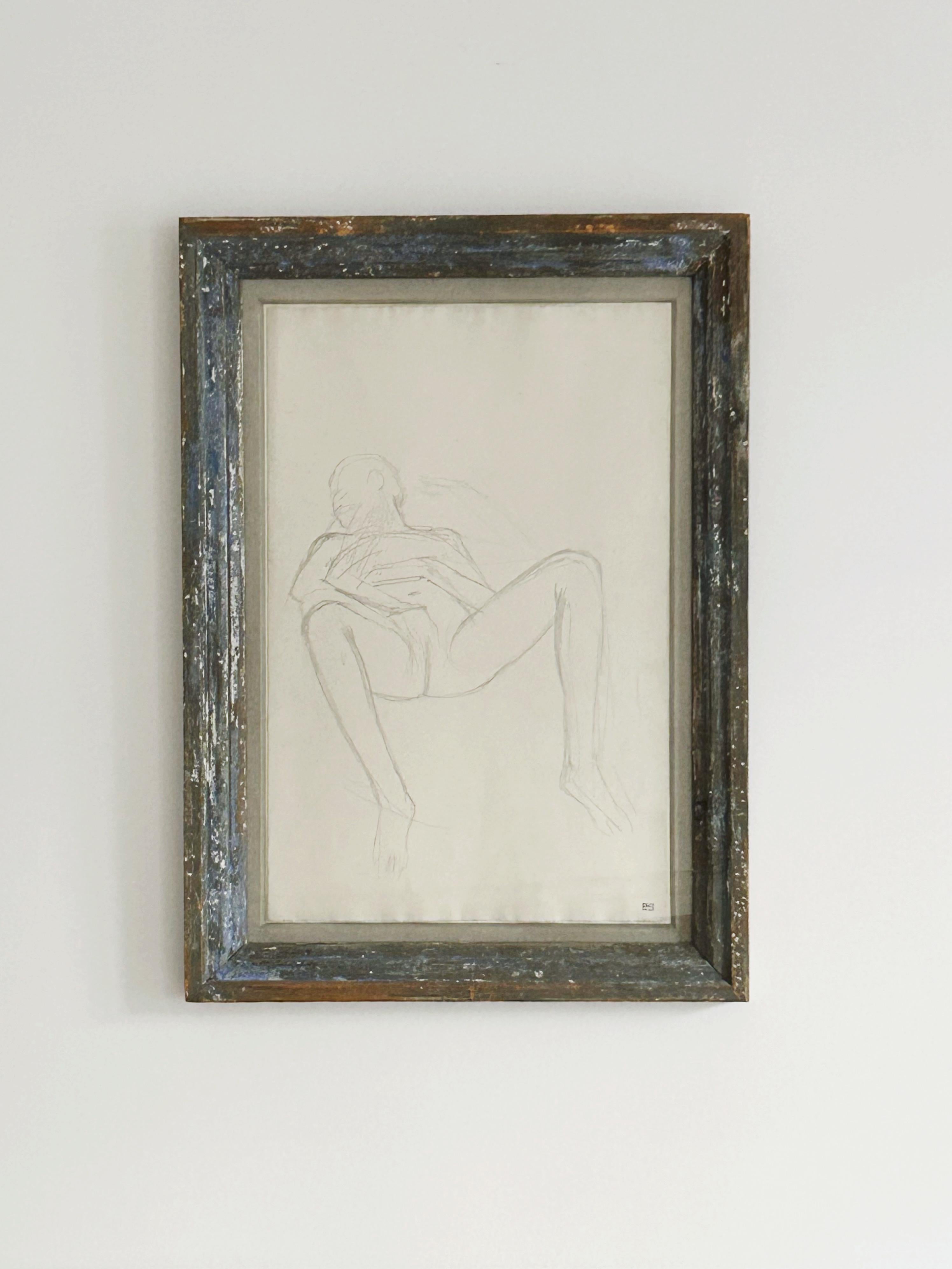Bernard Boutet de Monvel, Study of erotic scene, c. 1940, pencil on paper For Sale 5