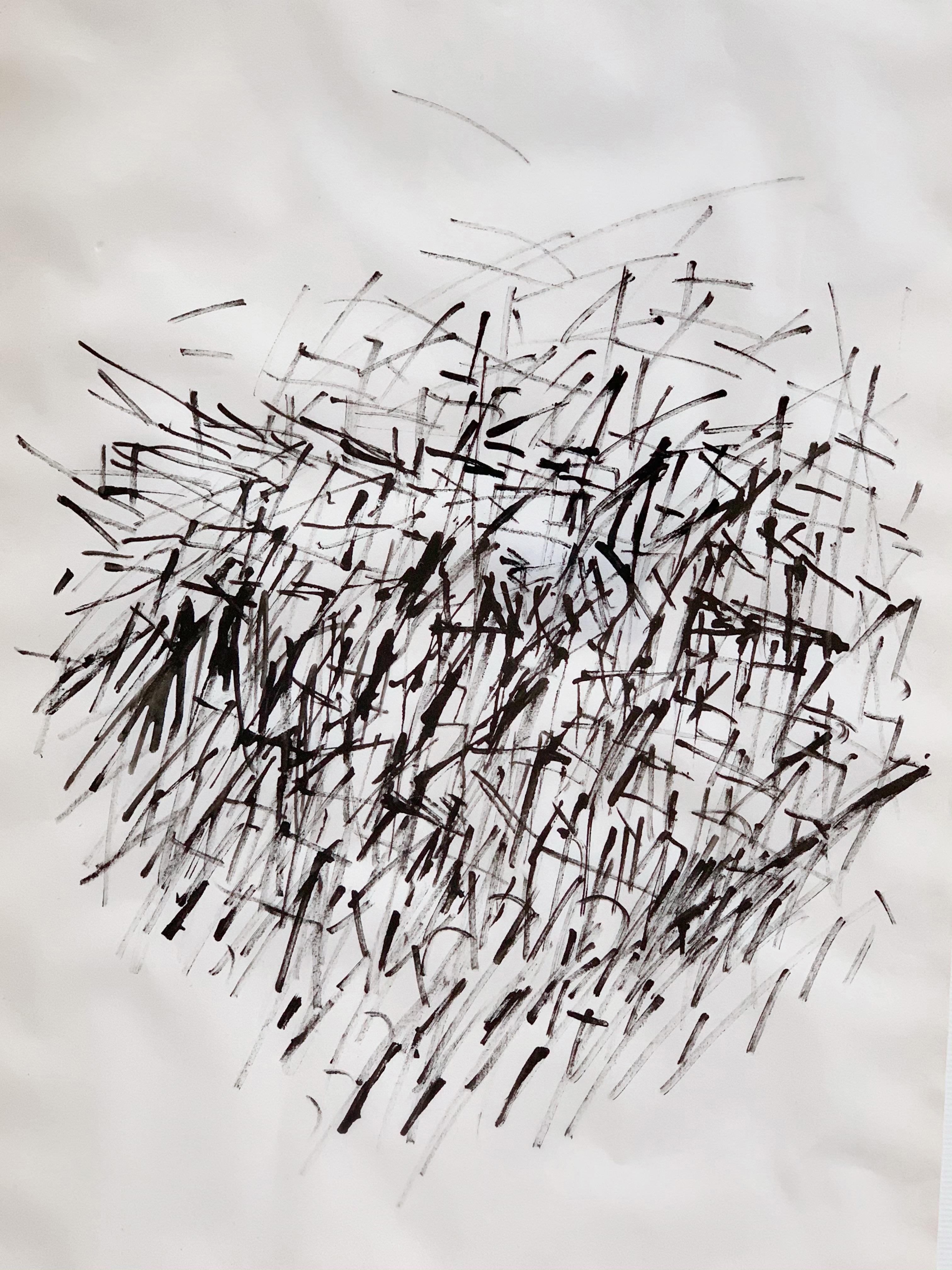 Jacques Germain, Abstrakte Komposition, Tinte auf Papier im Angebot 2