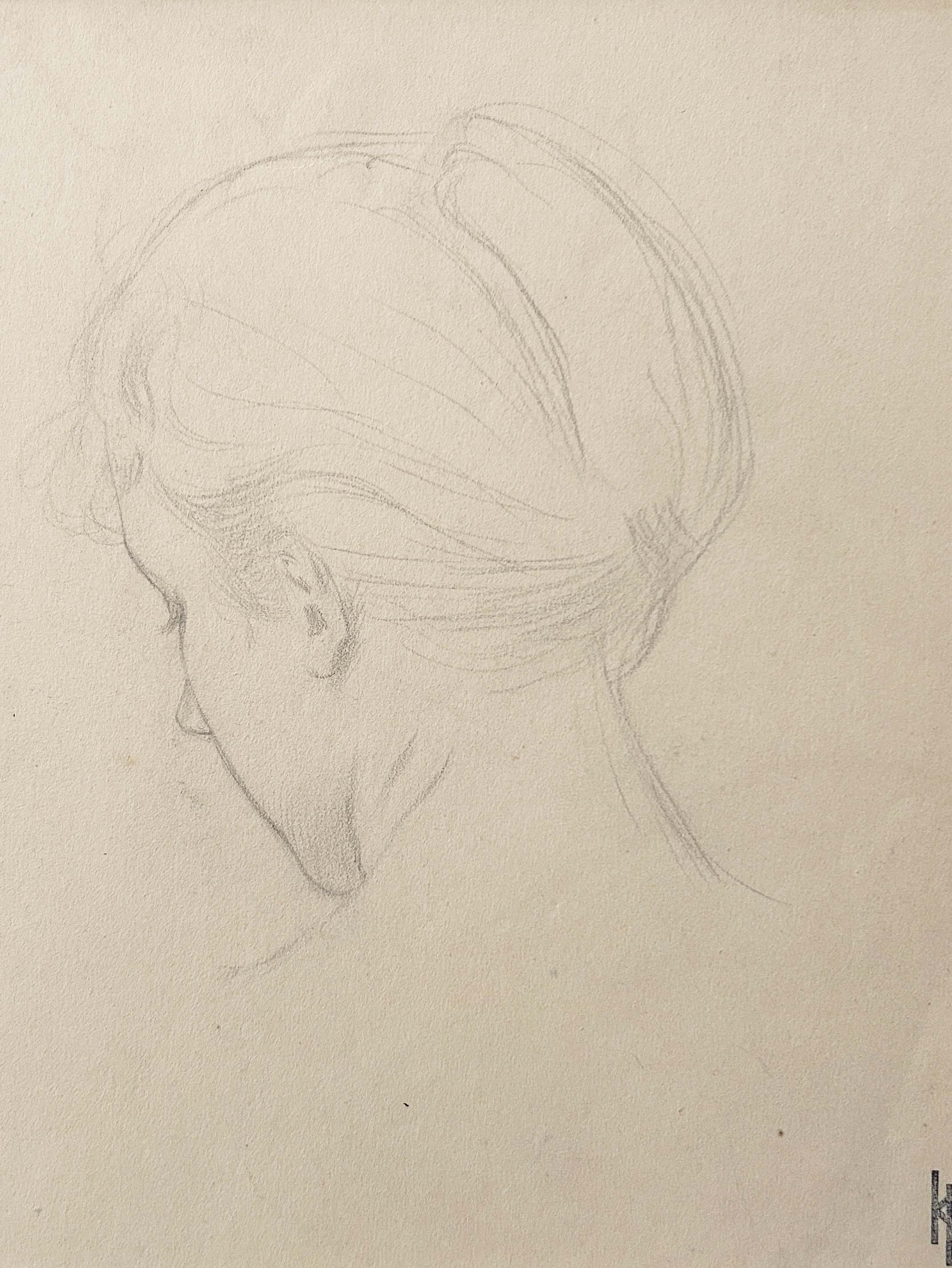 Léopold KOWALSKY (1856-1931), Studio di donna di spalle - Art Art Nouveau di Leopold Kowalsky