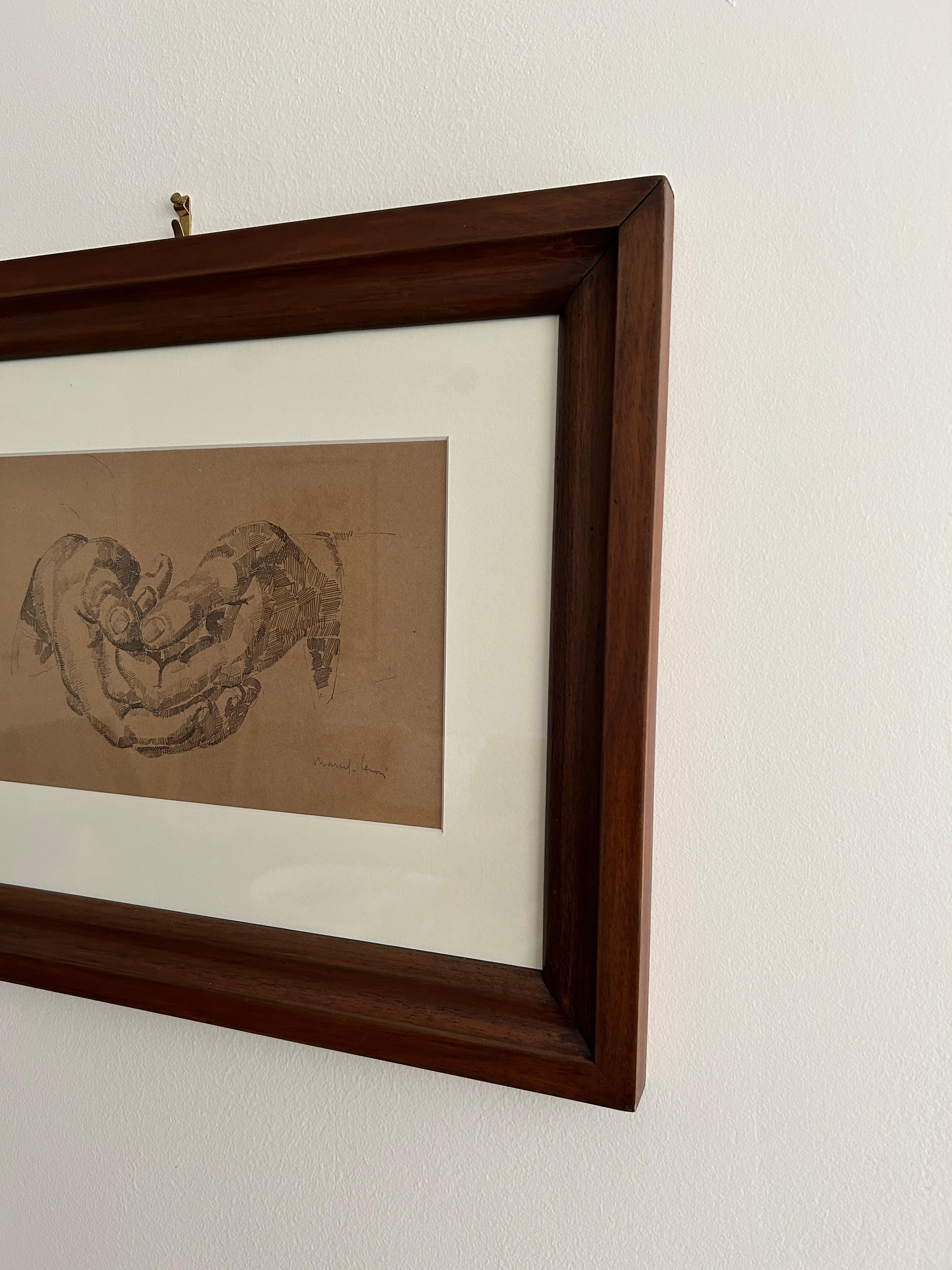 Study of hands, circa 1915, ink on paper For Sale 2