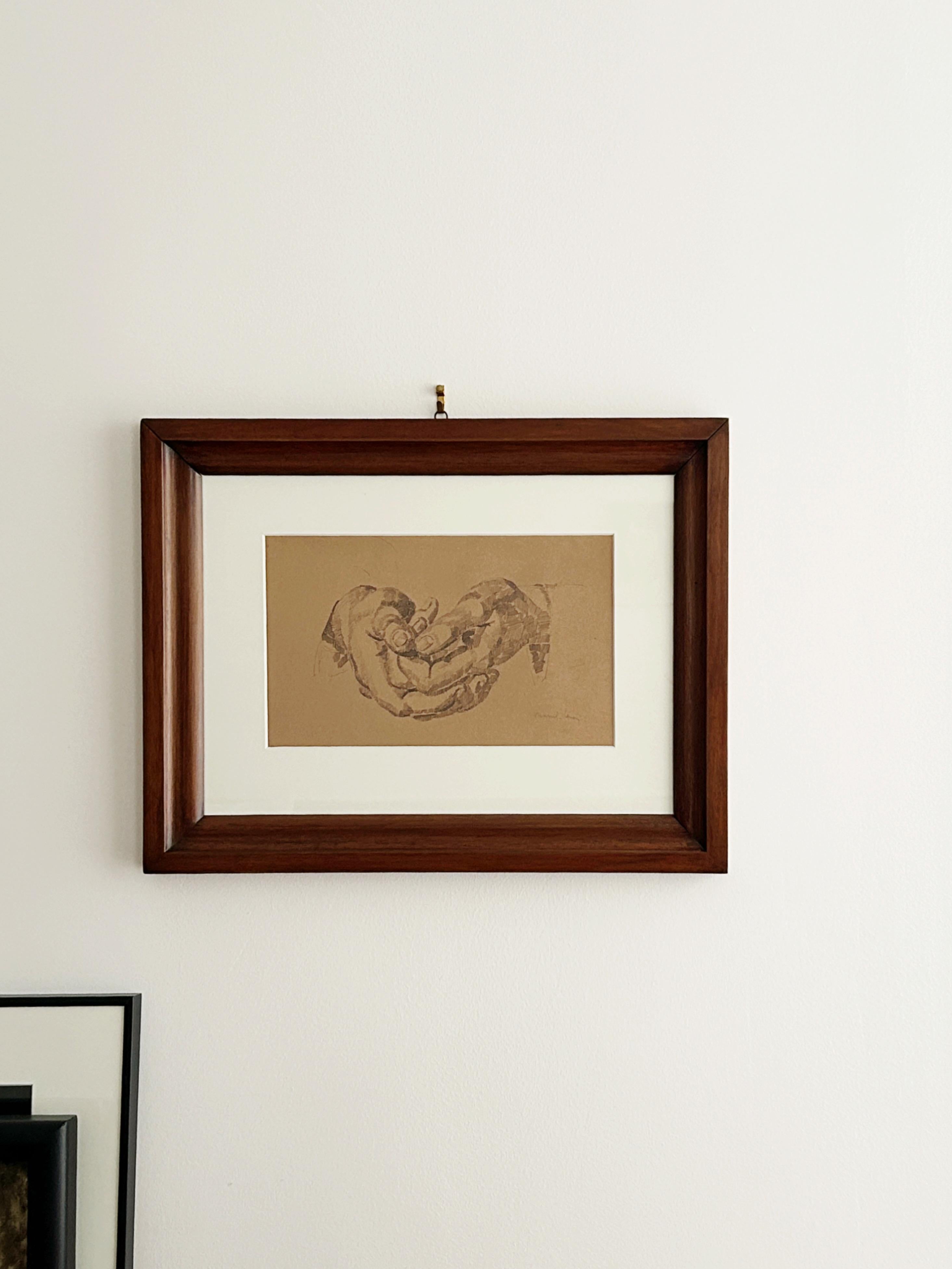 Study of hands, circa 1915, ink on paper - Art by Jules Oury dit Marcel-Lenoir