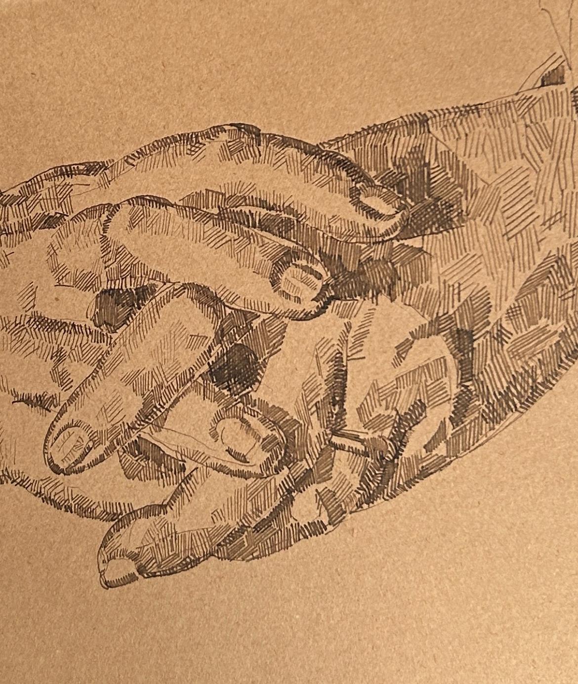 Étude de mains, vers 1915, encre sur papier en vente 8