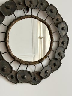 Vintage brutalisme sun mirror - French popular art, circa 1950