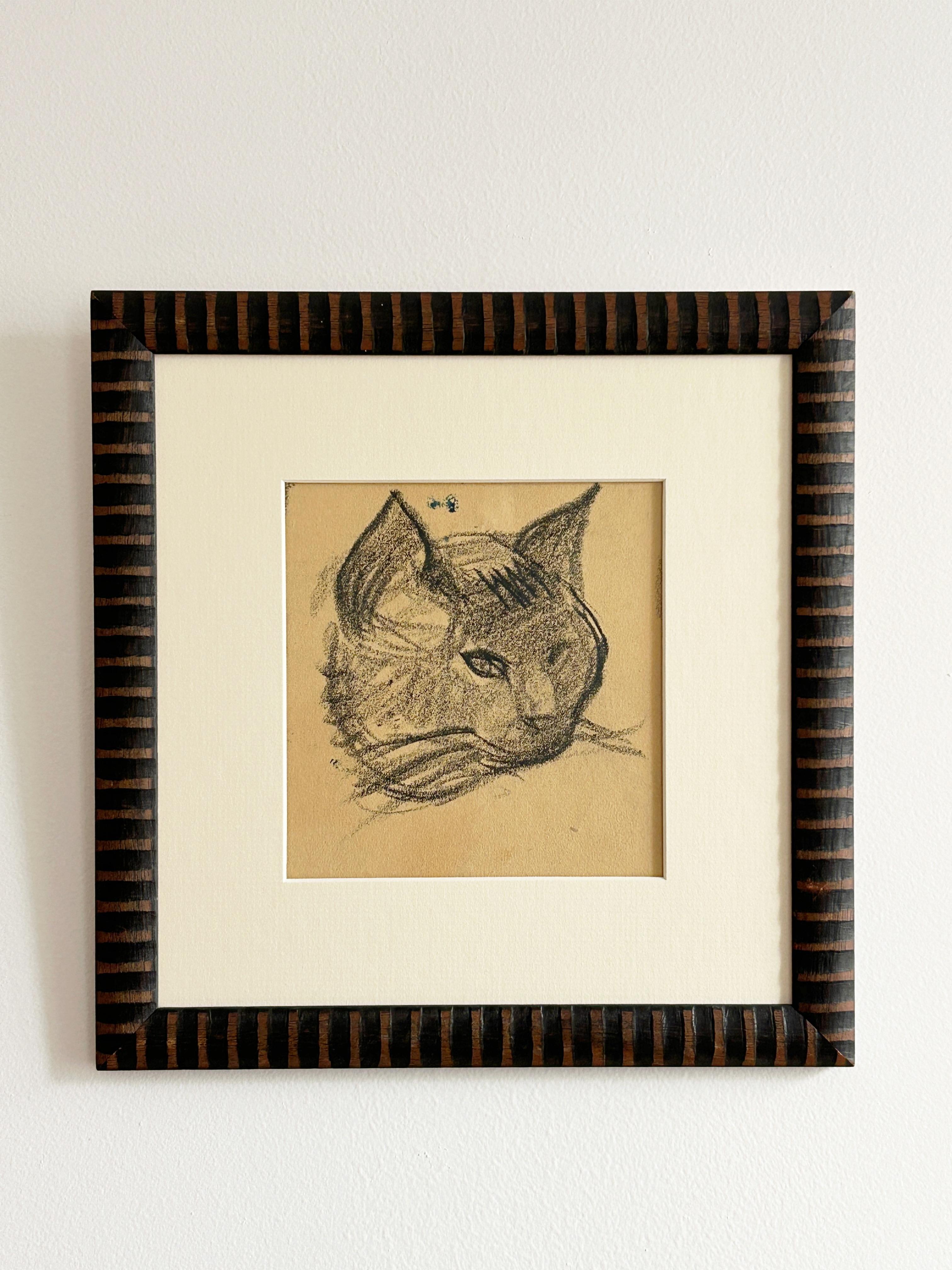 Victor PROUVÉ (1858-1943)
Studie über eine Katze
Zeichenkohle auf Papier
13,5 × 13 cm
Provenienz : Sammlung Marianne Prouvé-Georges (1905-1994), Tochter des Künstlers
Rahmen : 25,5 × 25,5 cm (hochwertiges Antireflexionsglas)

Victor Prouvé, ein