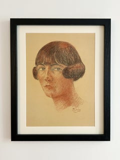 Marcel Coucy (1885-1954), Ritratto di donna, 1920 circa, disegno