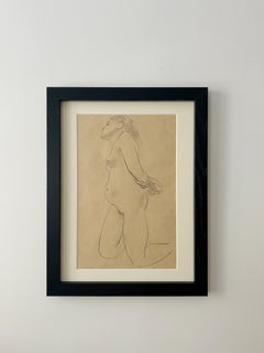 Jean Martin, « Femme enceinte nue », CIRCA 1940, crayon sur papier
