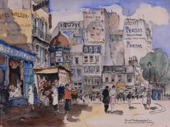 Paris, boulevard Rochechouart, landscape Art deco drawing painting