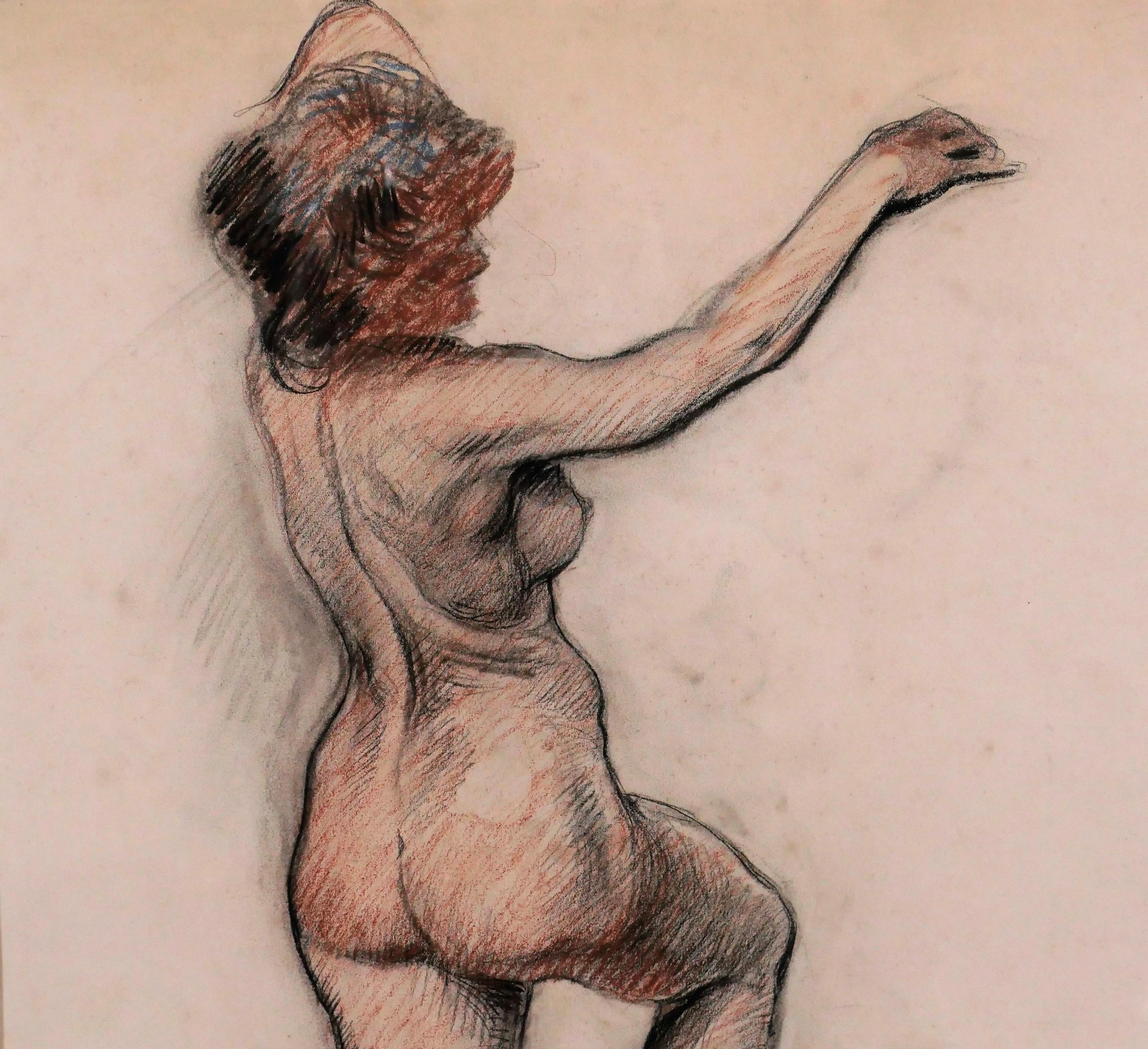 Femme nue, étude - Art nouveau Art par Paul Madeline