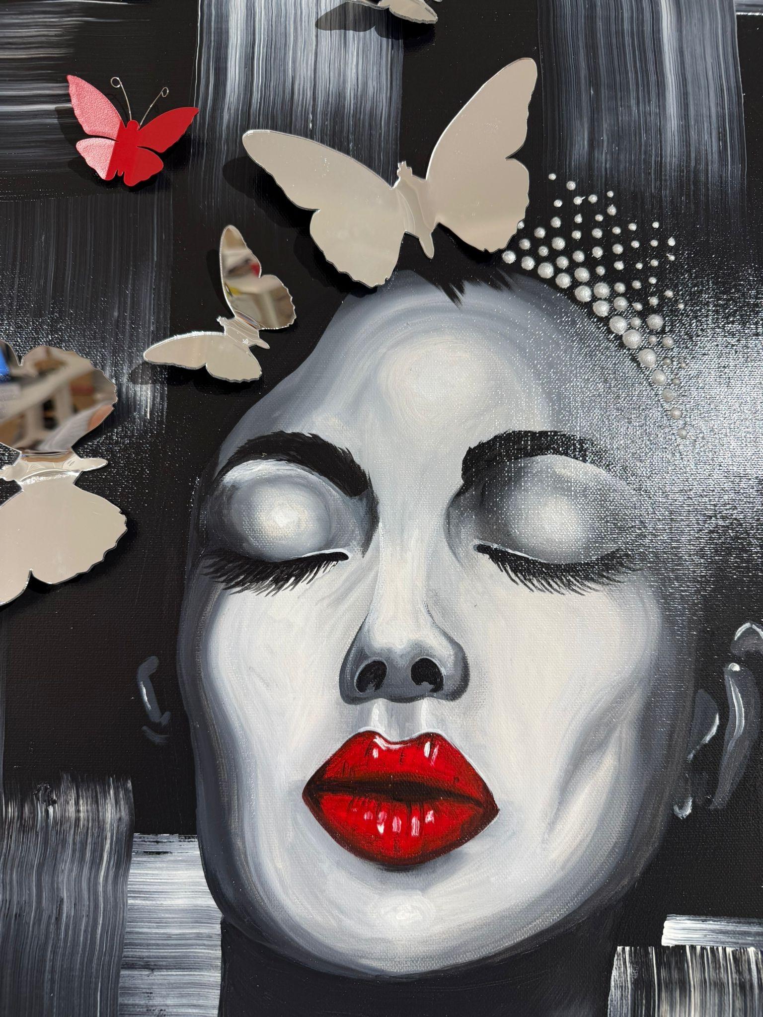 Flügelschlag der Seele / Battement d'ailes de l'âme - Pop Art Mixed Media Art par Steven Leesch