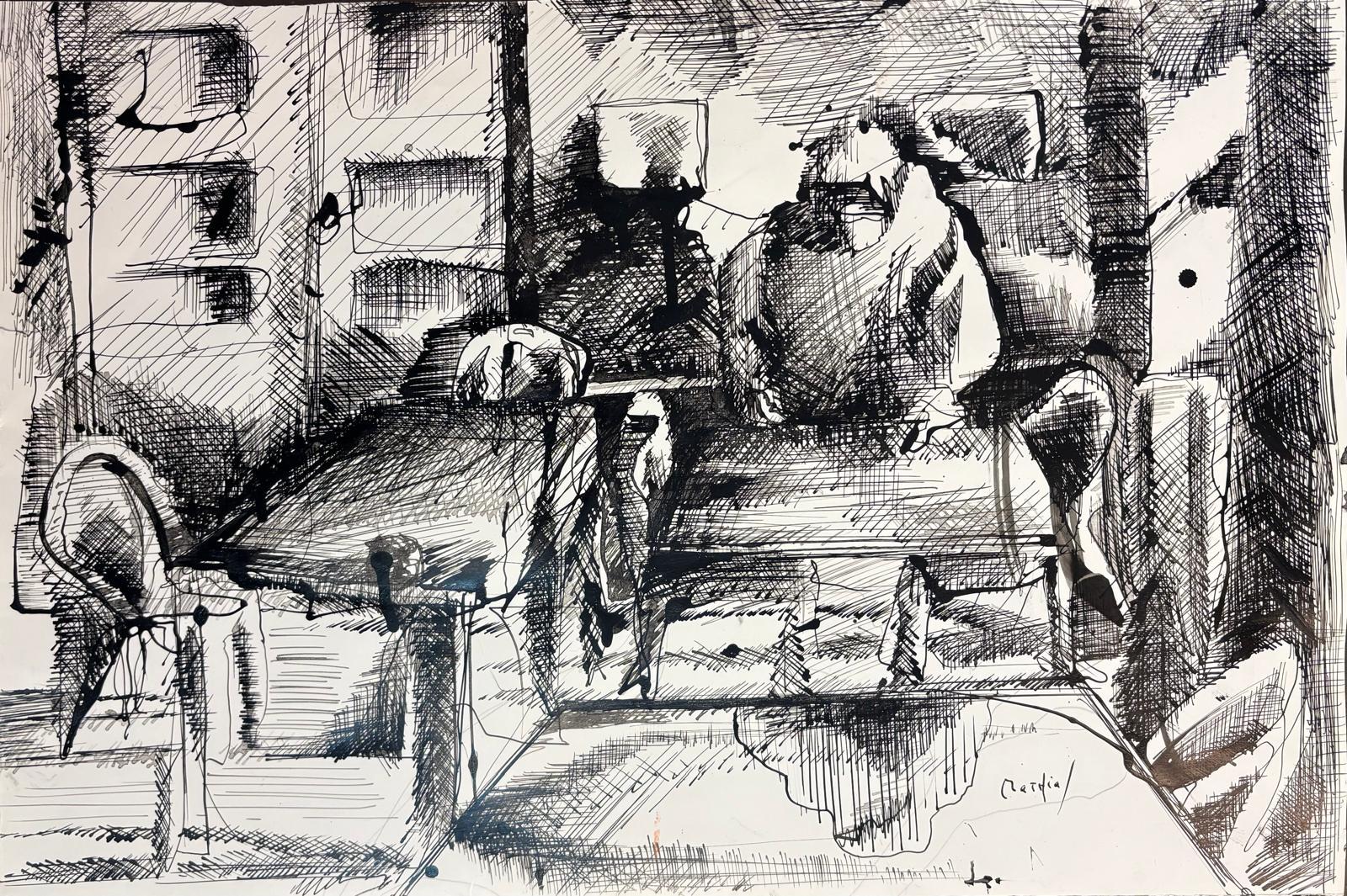 "L'Atelier" de Grégoire Mathias -  Pluma y tinta china Dibujo sobre papel estucado