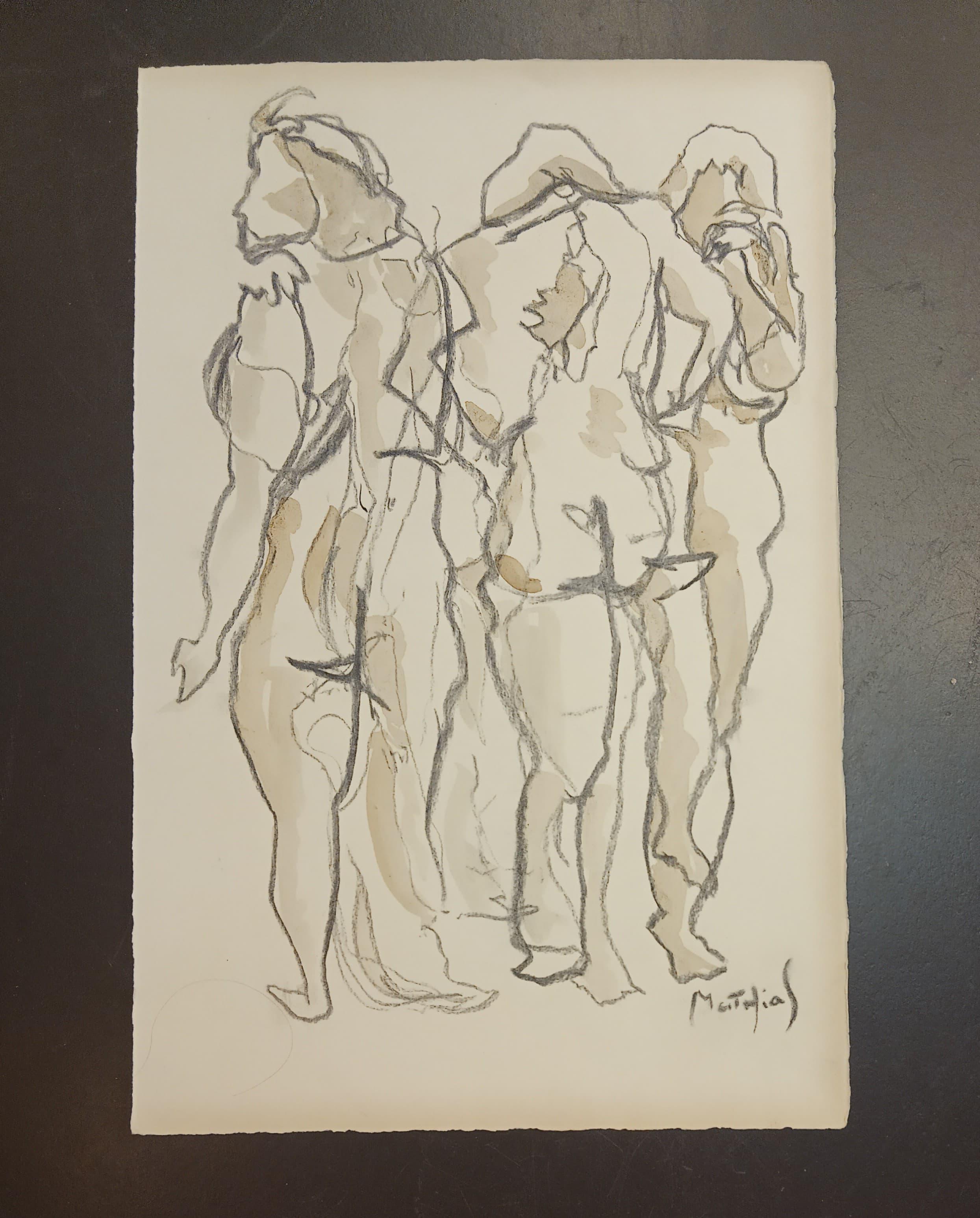 People Drawings and Watercolor Paintings