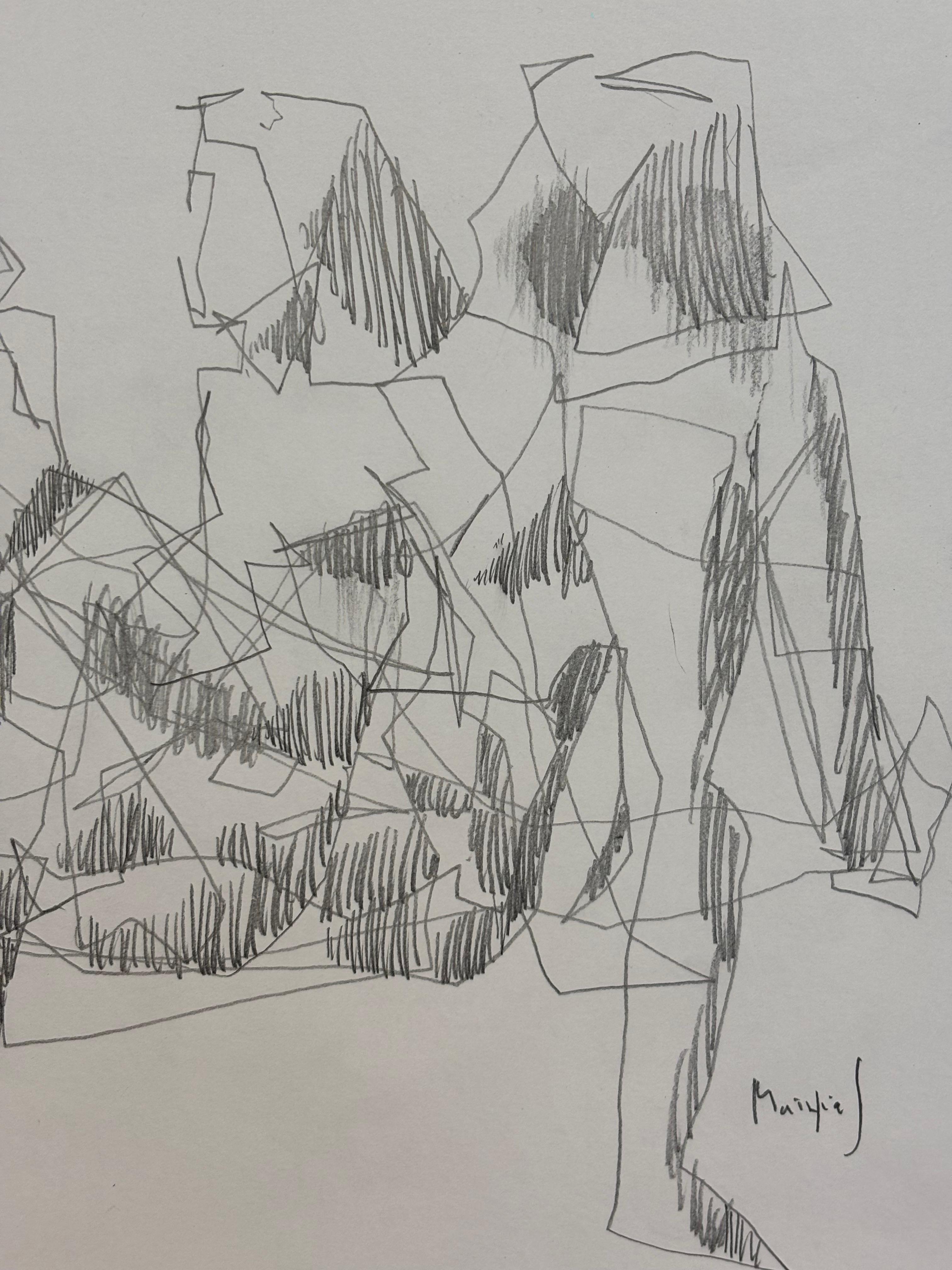 Study for a Diachronic Painting in Graphite, by Grégoire Mathias For Sale 4