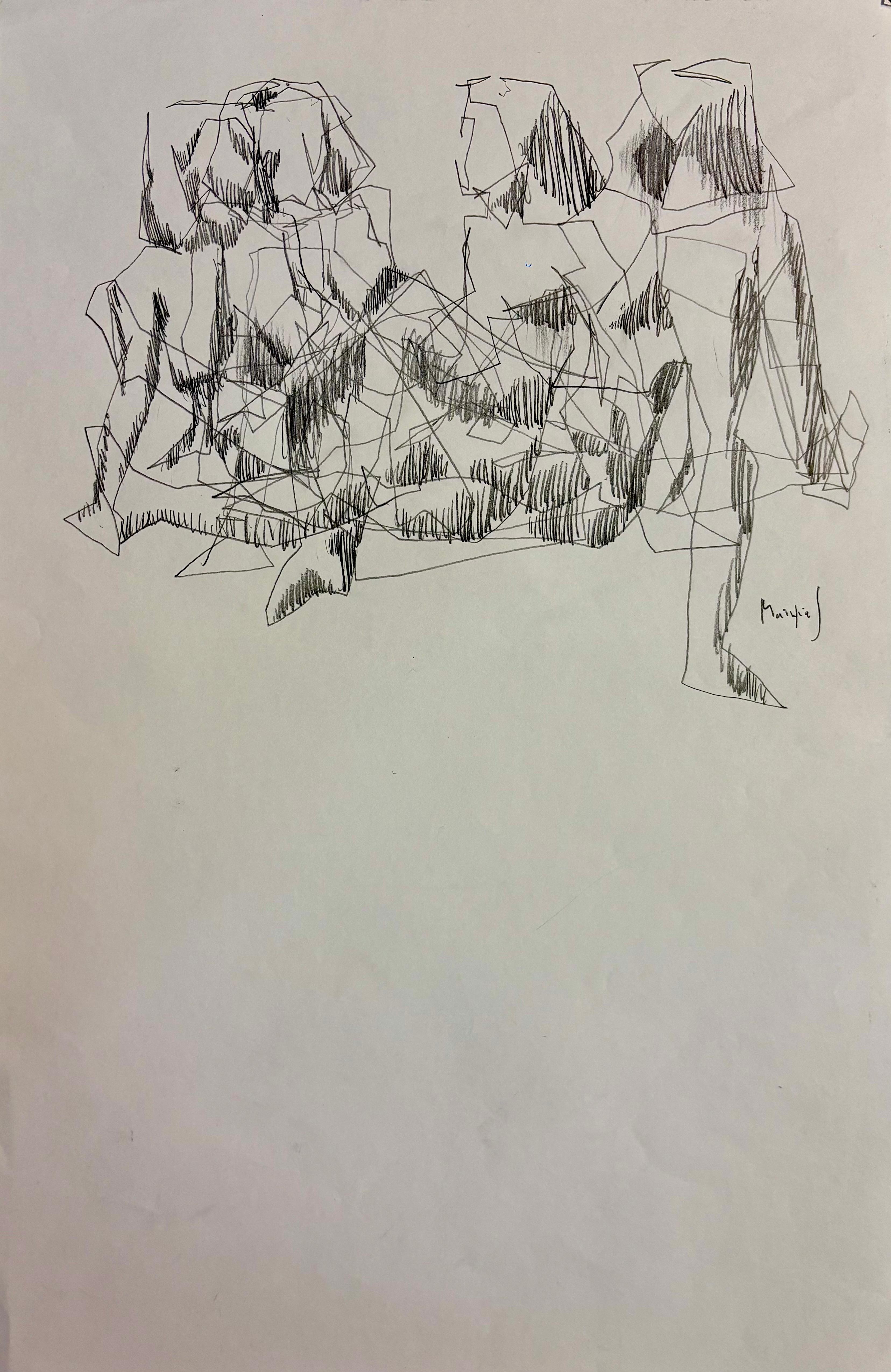 Study for a Diachronic Painting in Graphite, by Grégoire Mathias For Sale 14