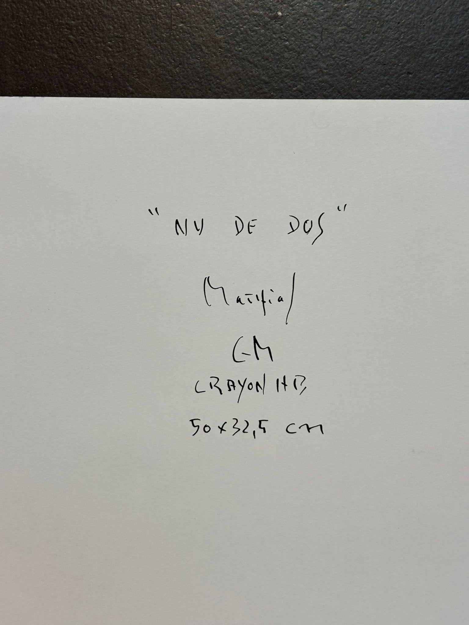 Nu de Dos by Grégoire Mathias – Minimalist nude sketch in graphite For Sale 1