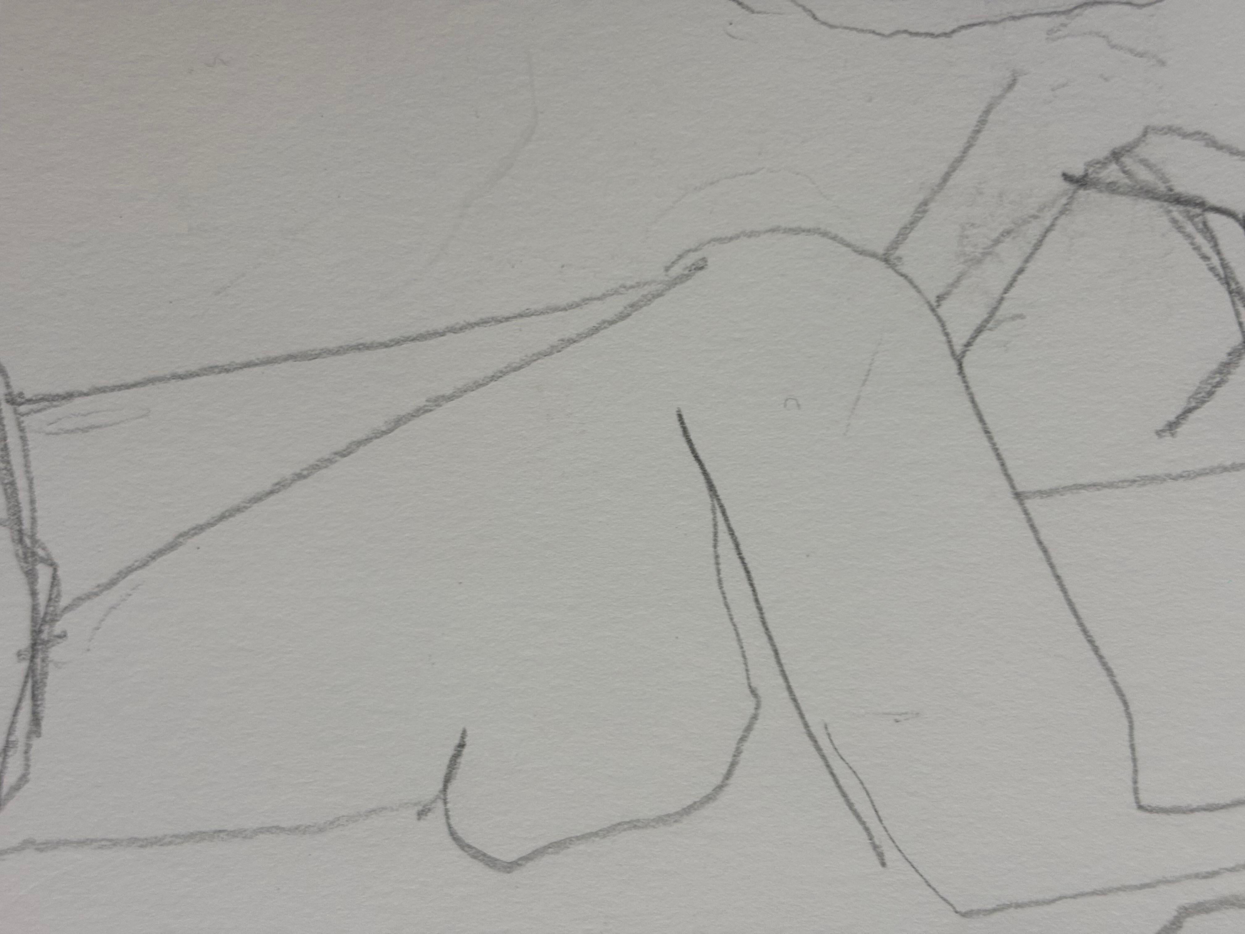 Etude Cubisme Analytique, by Grégoire Mathias – Study of a Reclining Nude For Sale 6