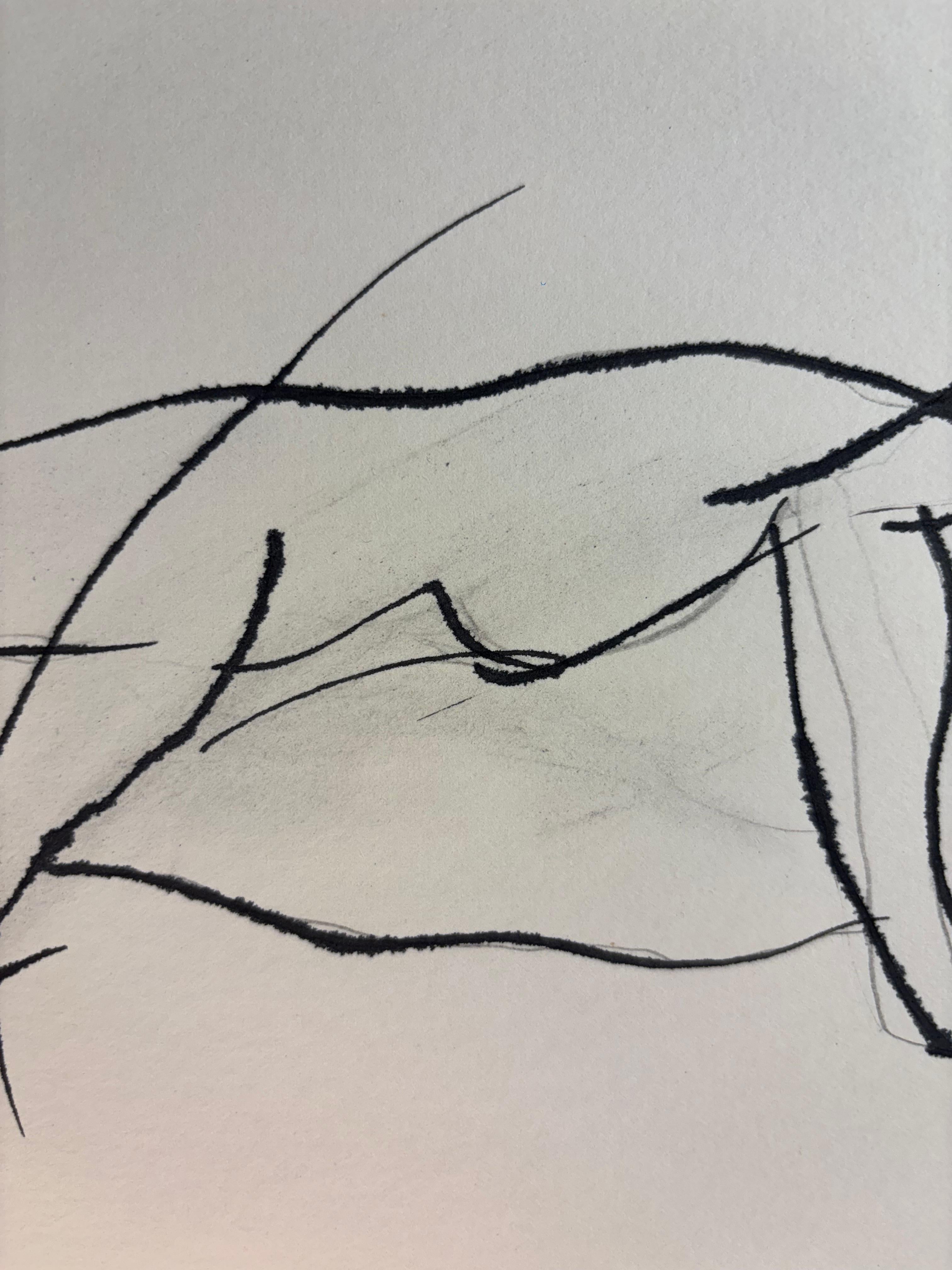 Nu Allongé, de Grégoire Mathias - Estudio Reclinado en Tinta y Línea en venta 3