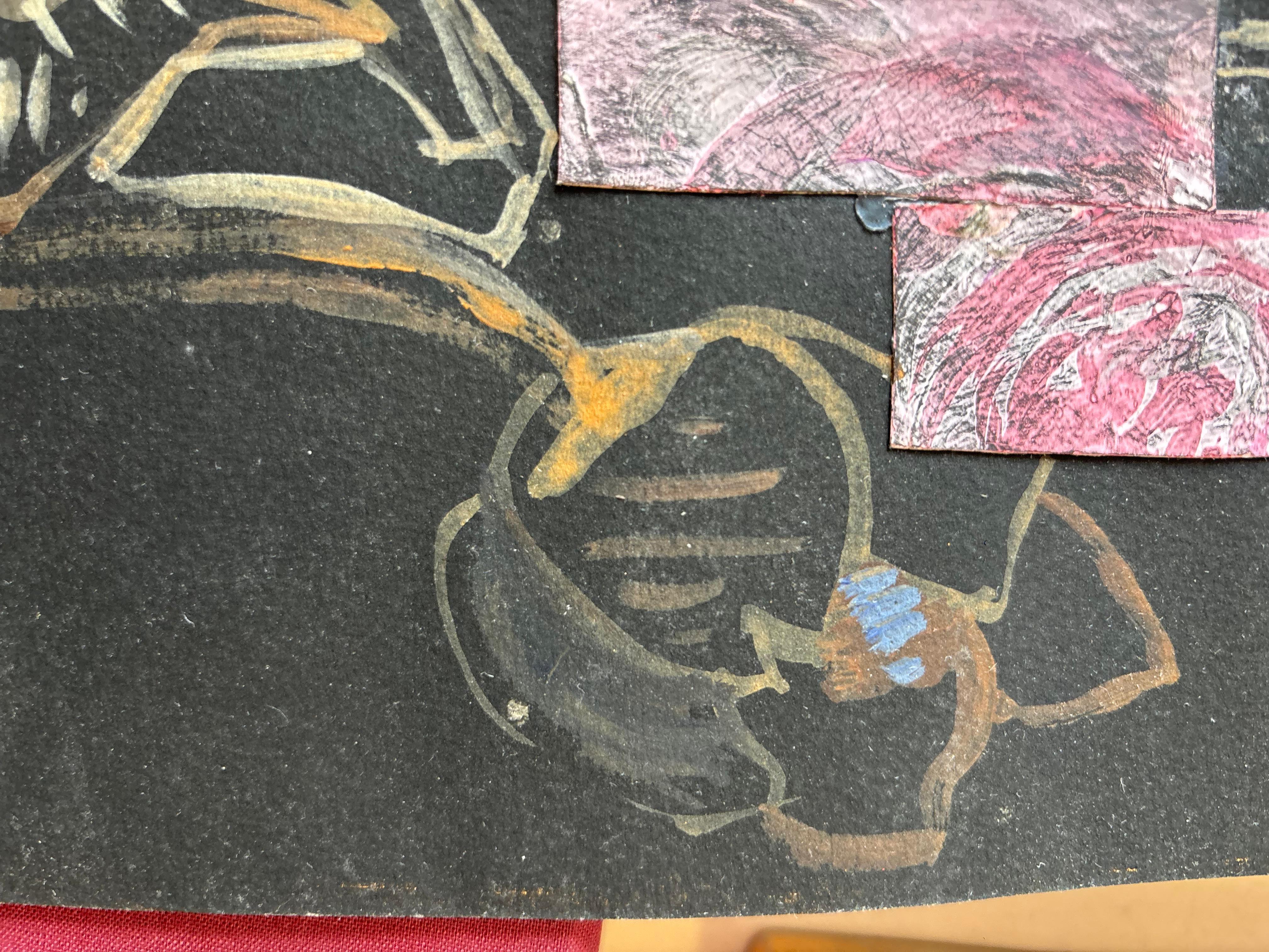 Fleurs de Grégoire Mathias - Abstracción botánica con collage de capas en venta 1