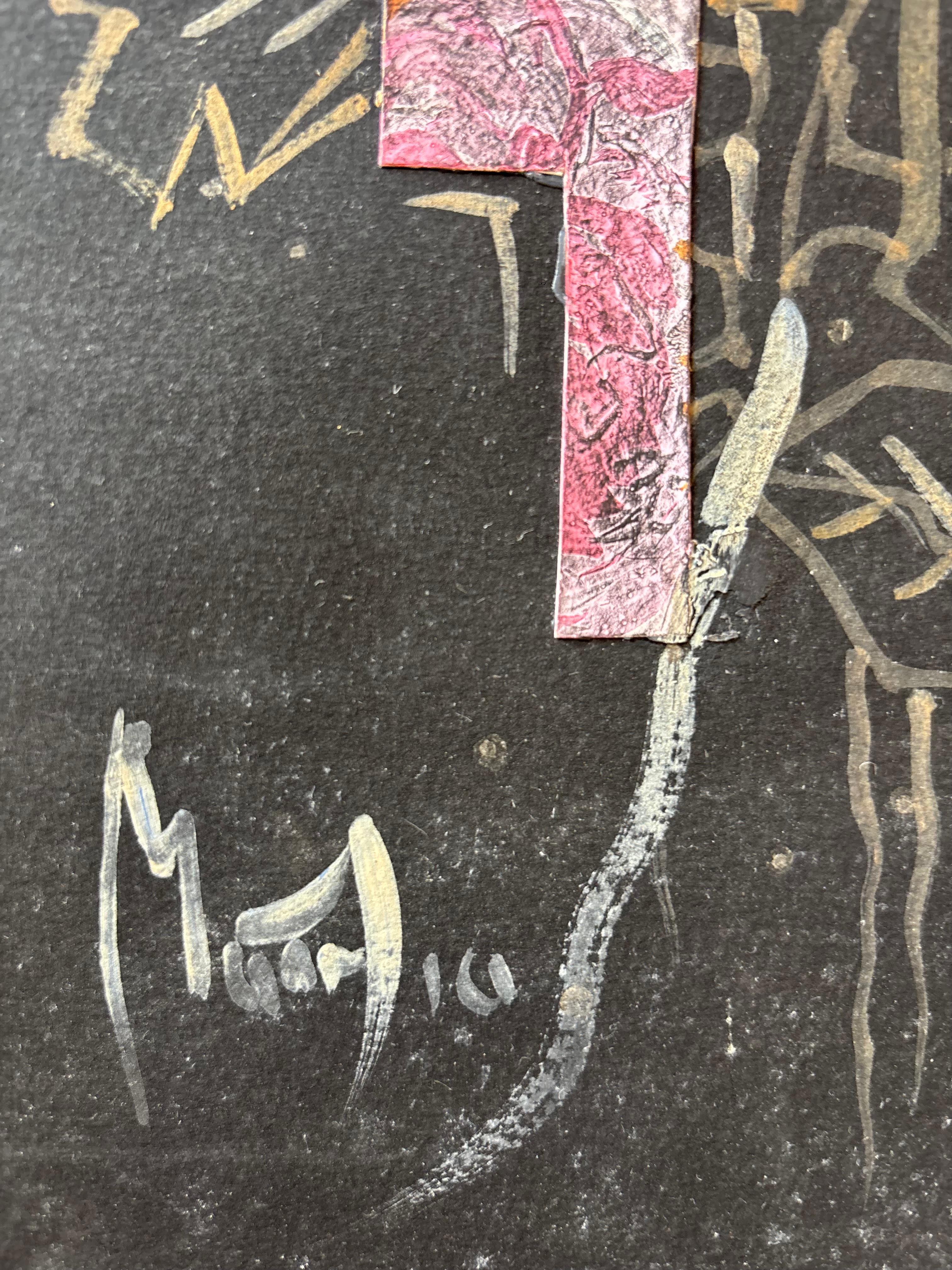 Fleurs de Grégoire Mathias - Abstracción botánica con collage de capas en venta 5