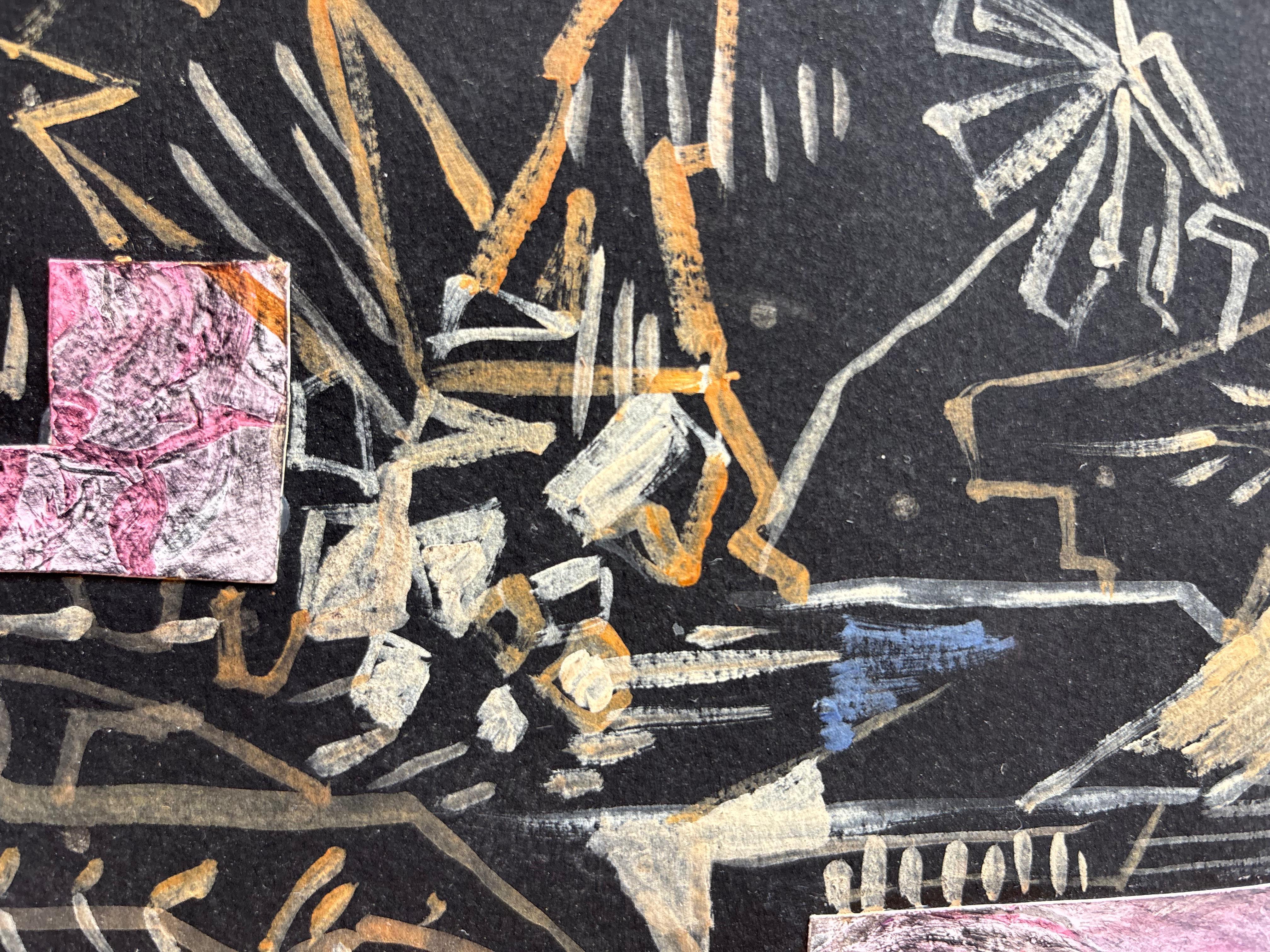 Fleurs de Grégoire Mathias - Abstracción botánica con collage de capas en venta 2