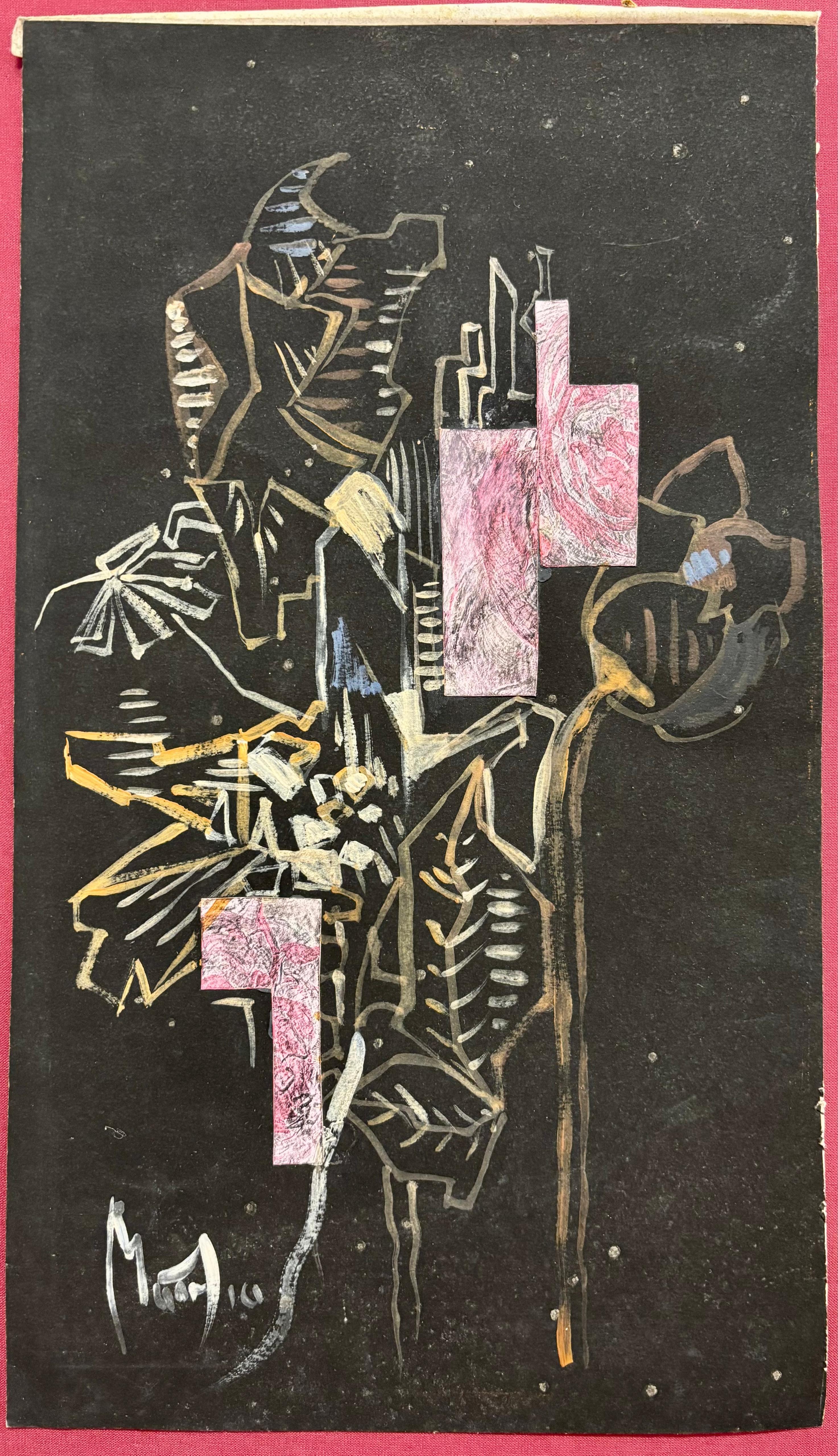 Fleurs by Grégoire Mathias – Botanical abstraction with layered collage For Sale 11
