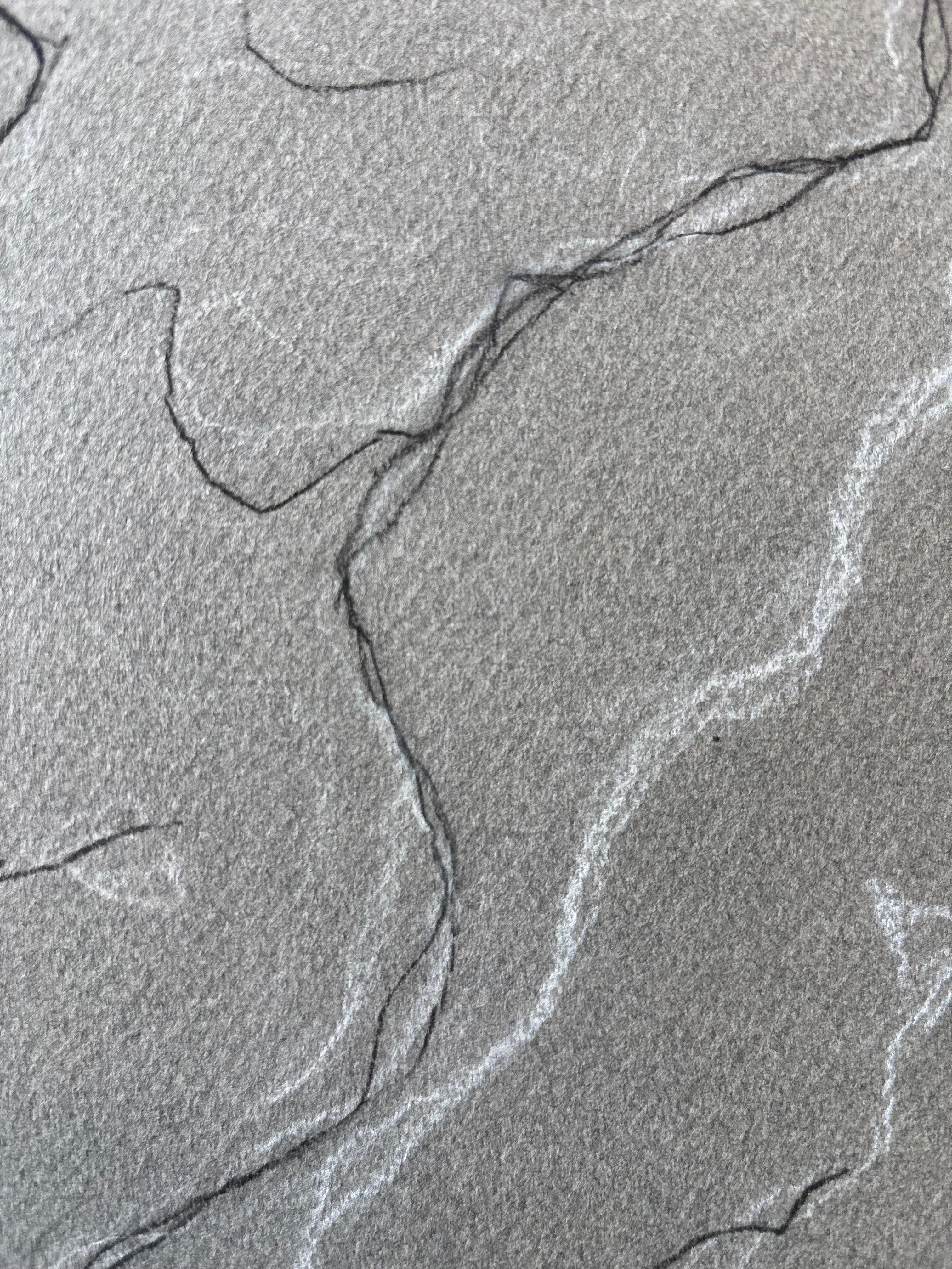Le Sofa by Grégoire Mathias – Rhythmic Nude Forms in Chalk on Grey Board For Sale 4