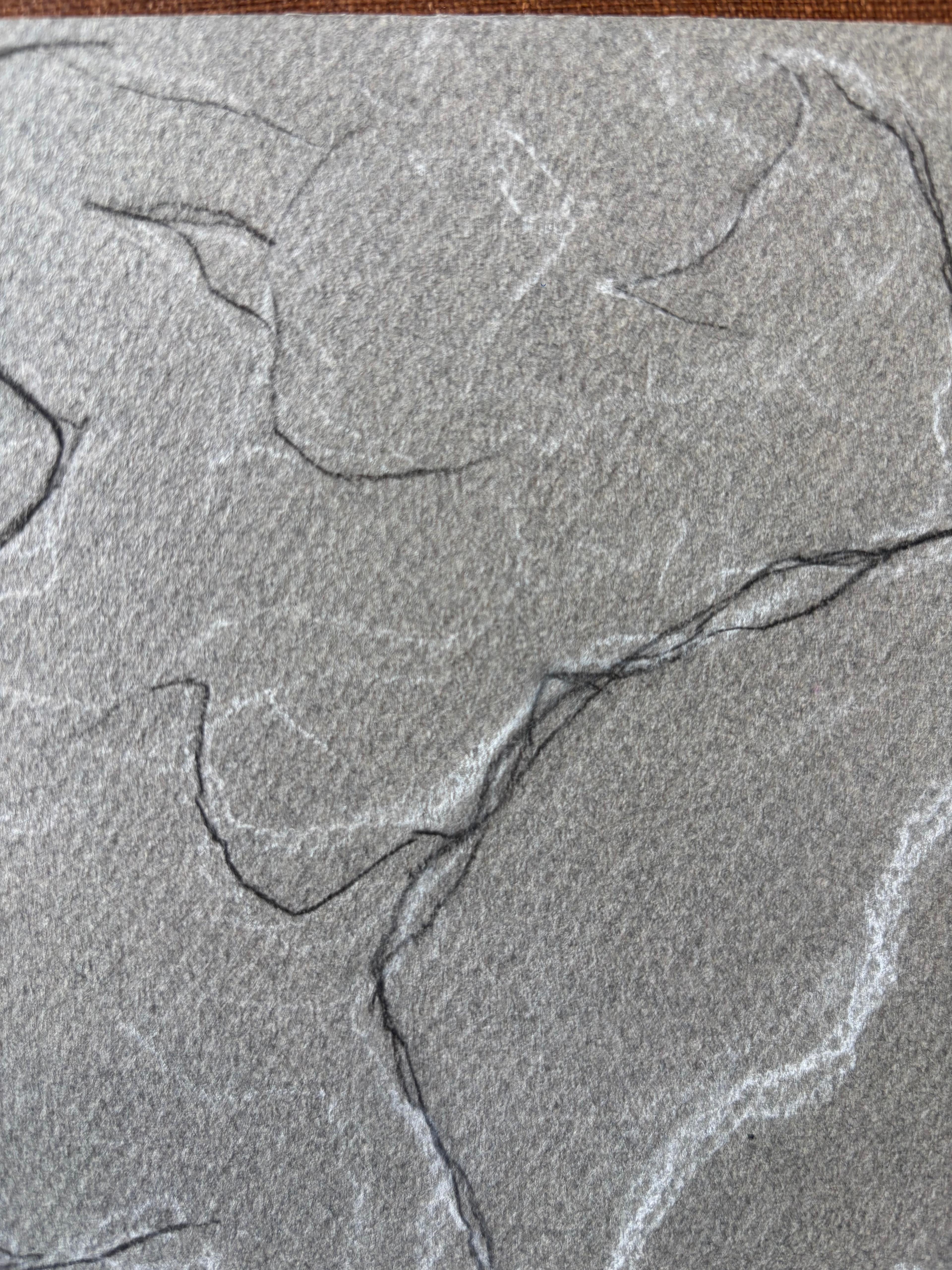 Le Sofa by Grégoire Mathias – Rhythmic Nude Forms in Chalk on Grey Board For Sale 5