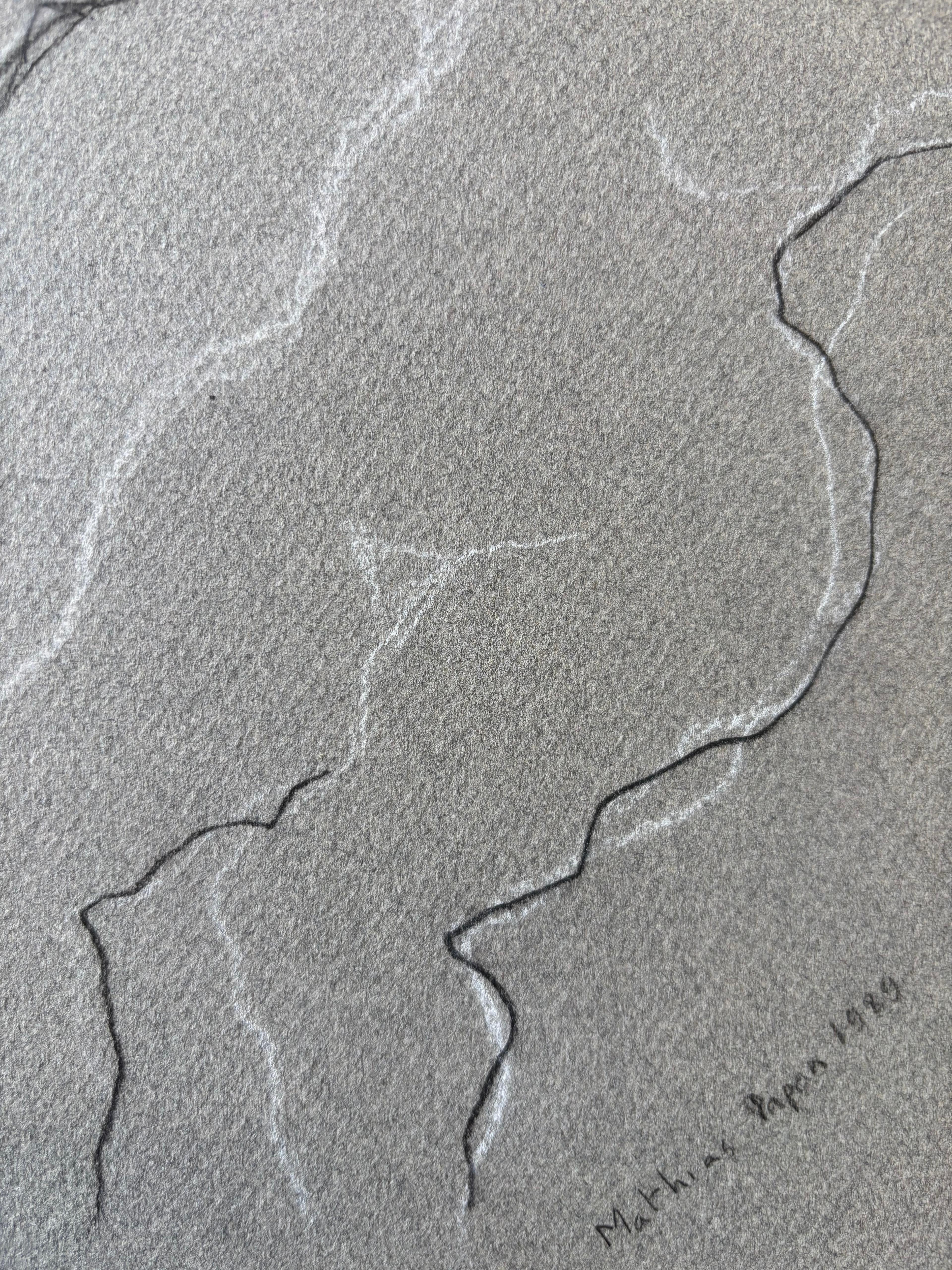 Le Sofa by Grégoire Mathias – Rhythmic Nude Forms in Chalk on Grey Board For Sale 6